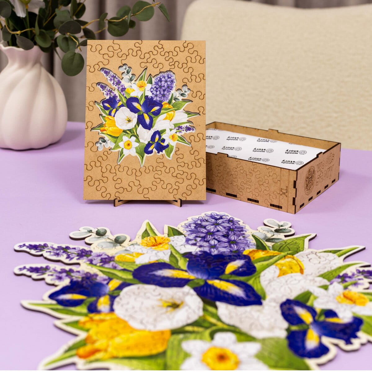 Wooden Flower - Shaped Puzzle - Irises - Woods Story