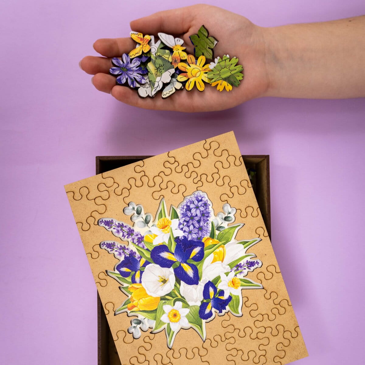 Wooden Flower - Shaped Puzzle - Irises - Woods Story
