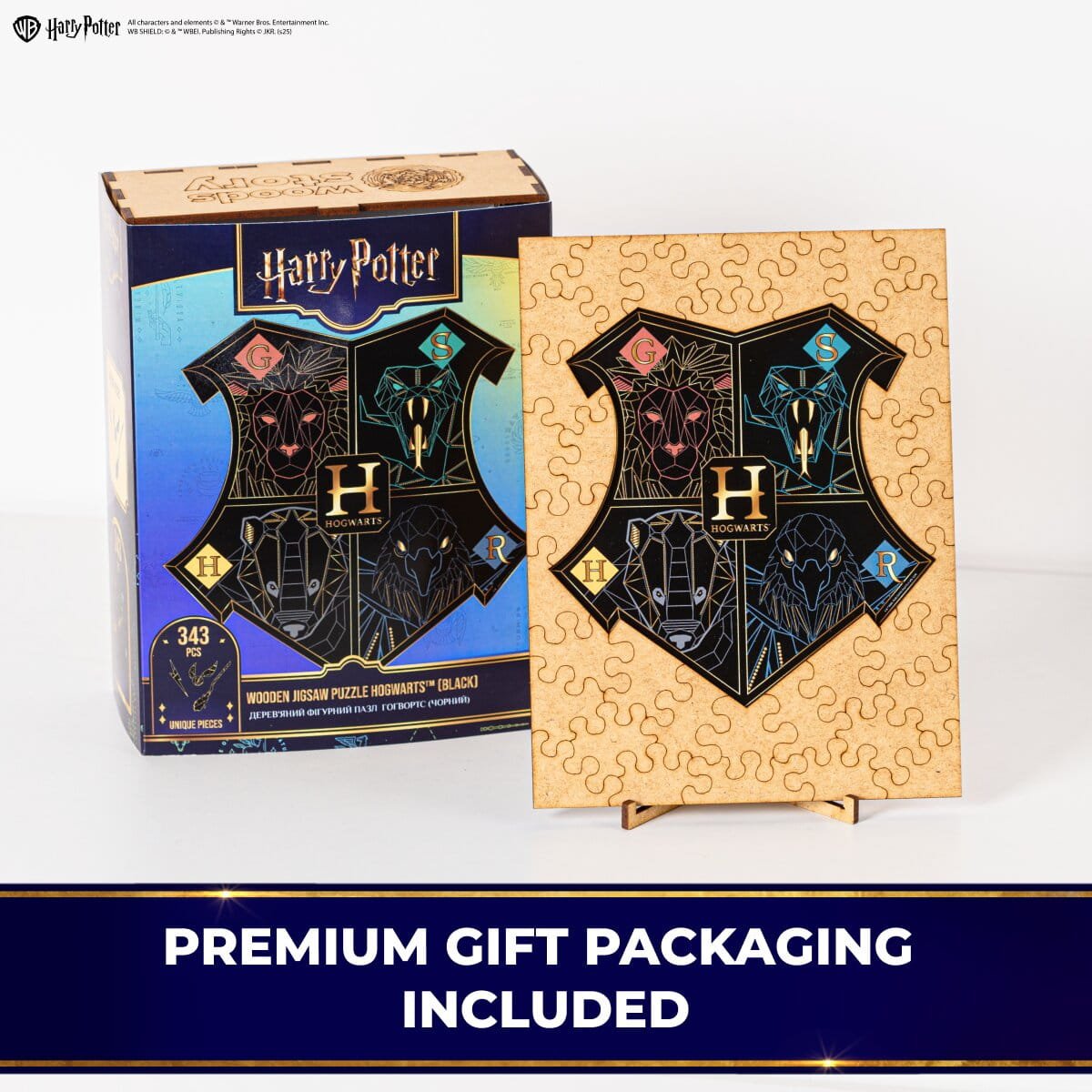 Wooden jigsaw classic puzzle Harry Potter Hogwarts™ (Black) - Woods Story