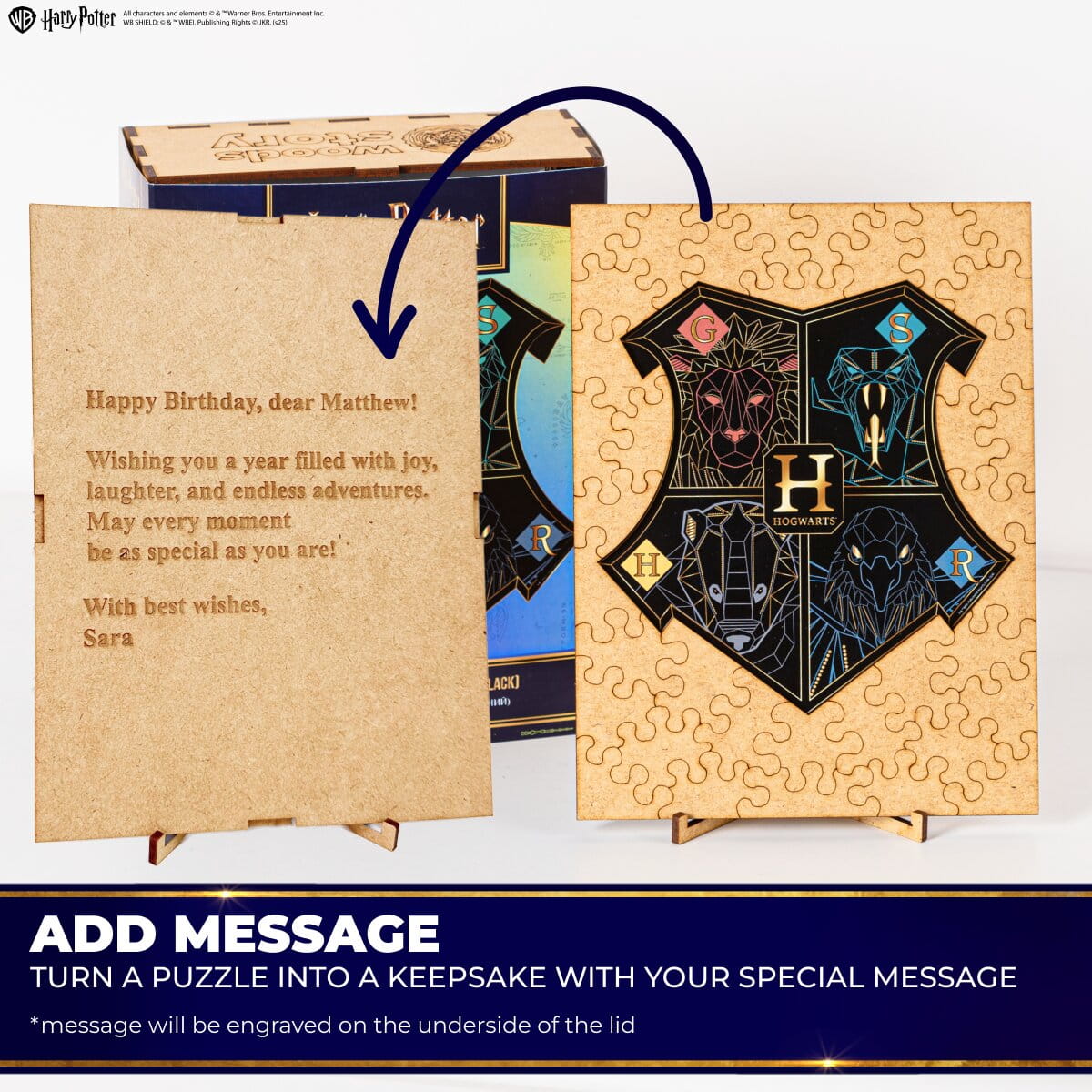 Wooden jigsaw classic puzzle Harry Potter Hogwarts™ (Black) - Woods Story