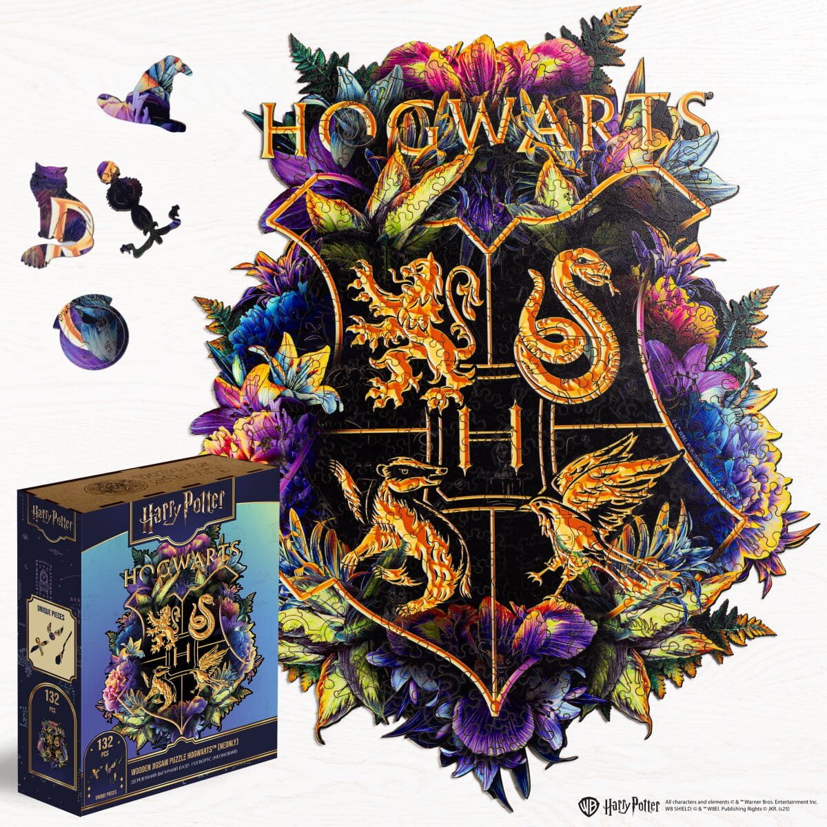 Classic Wooden Puzzle Harry Potter™ Hogwarts (Neonly) • Woods Story