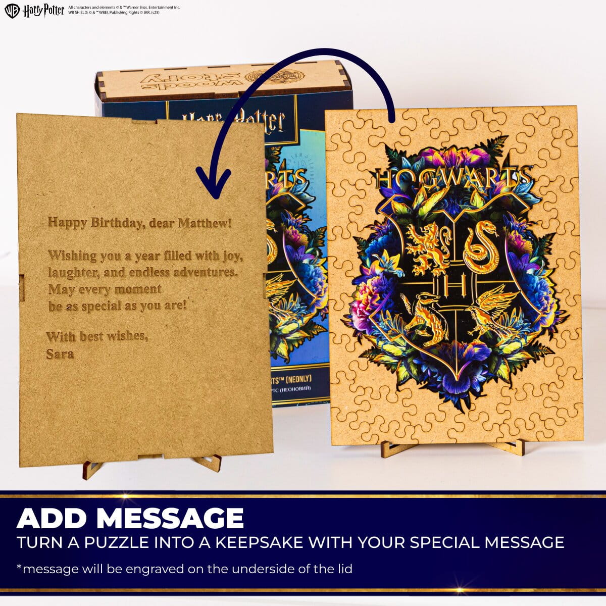 Wooden jigsaw classic puzzle Harry Potter Hogwarts™ (Neonly) - Woods Story