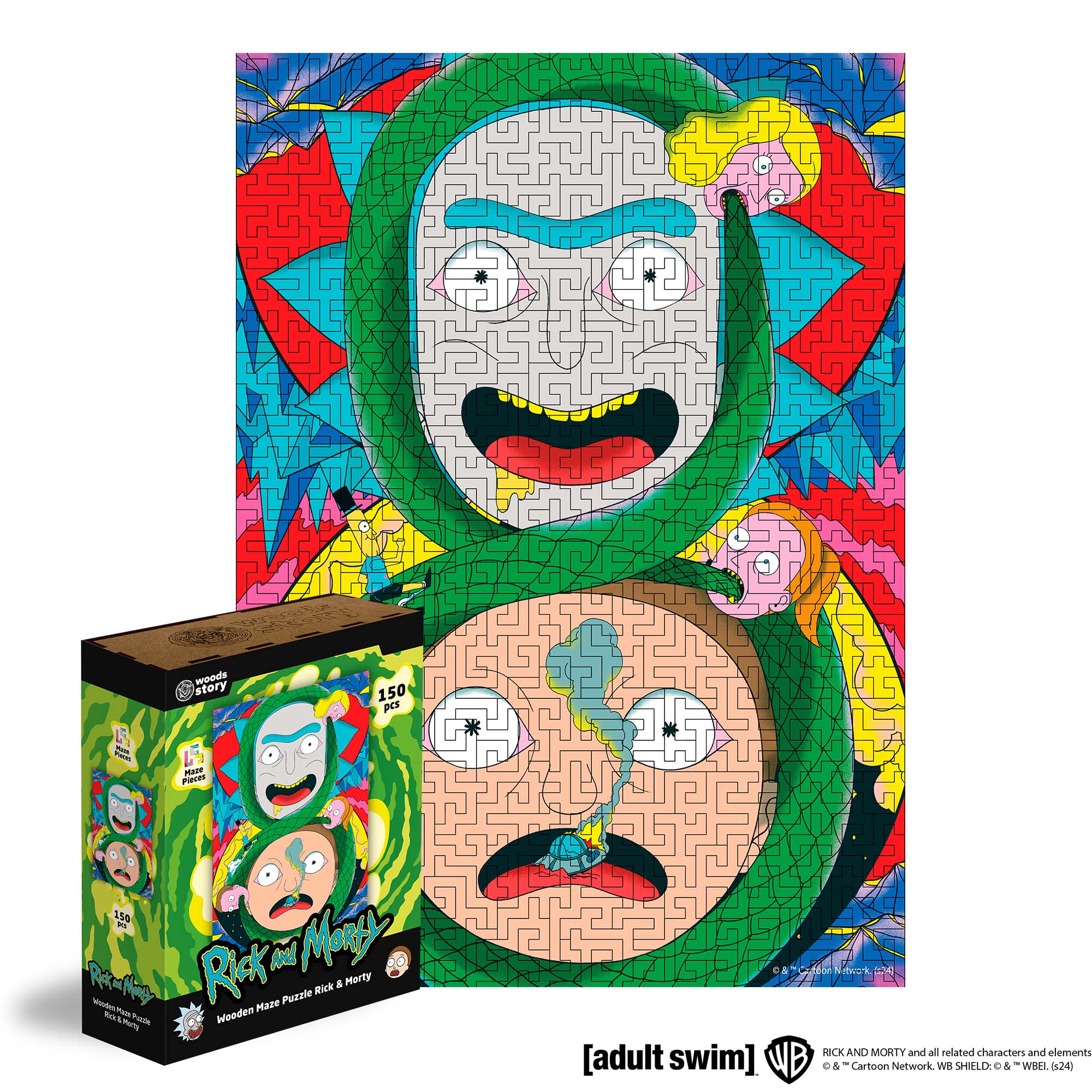 Wooden jigsaw maze puzzle Rick&Morty™ Adventures - Woods Story