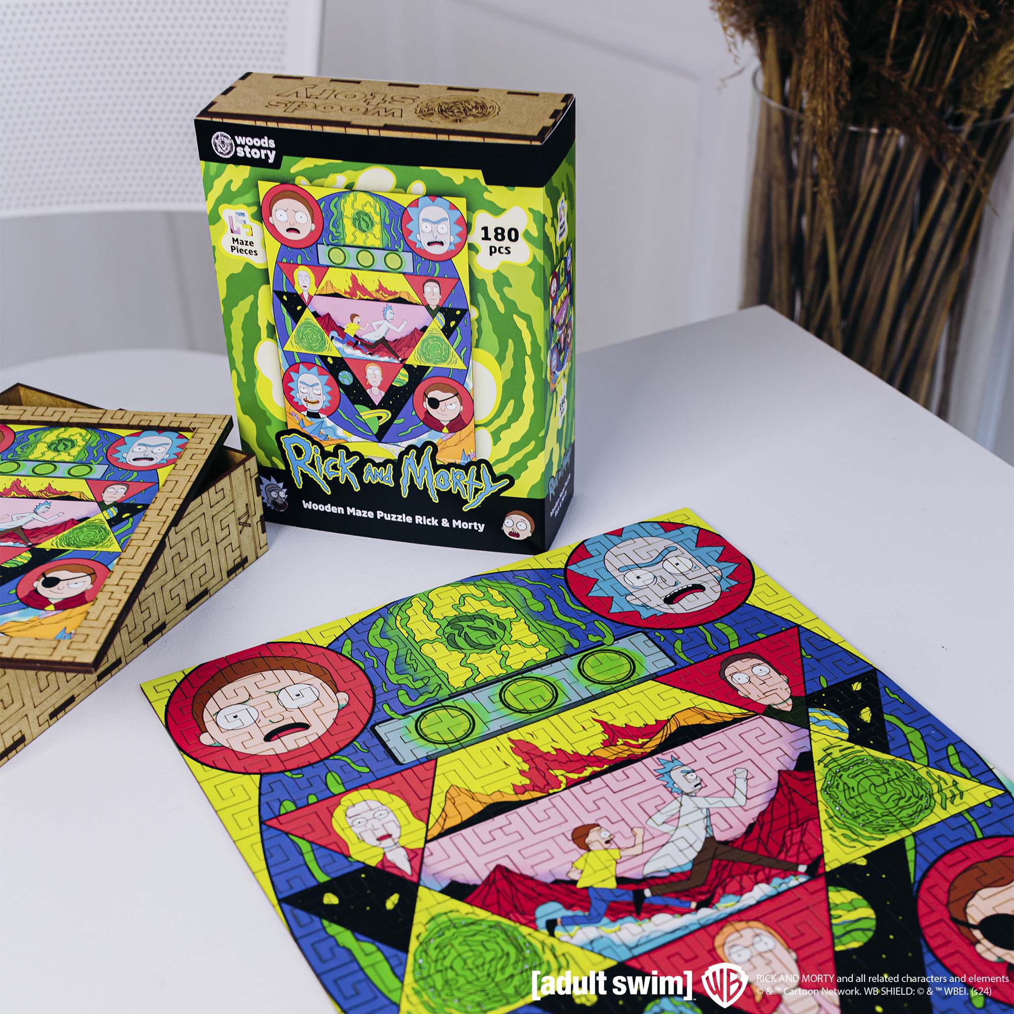 Wooden jigsaw maze puzzle Rick&Morty™ Space Maze - Woods Story