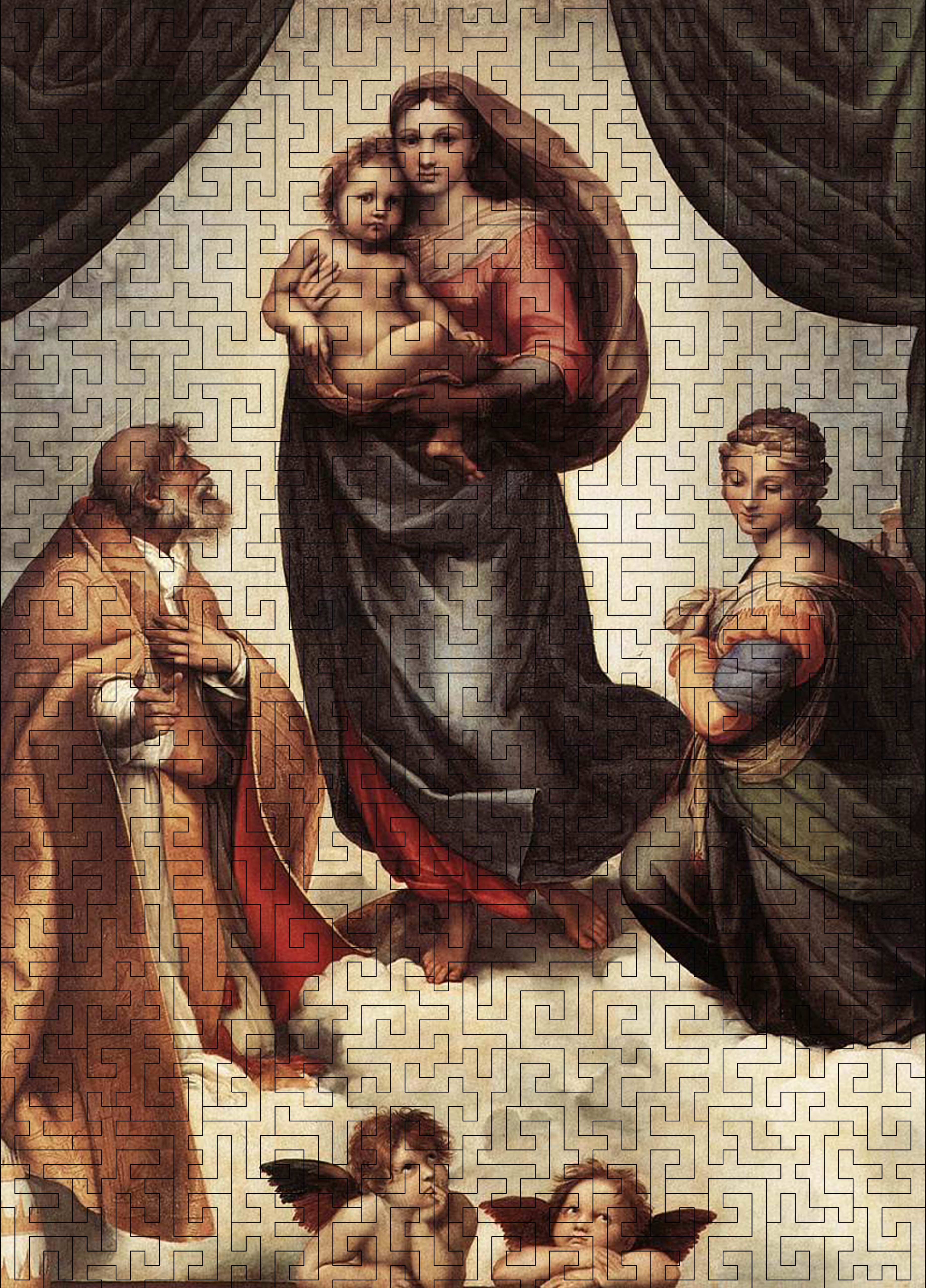 Wooden jigsaw maze puzzle Sistine Madonna (Raphael Santi) • Woods