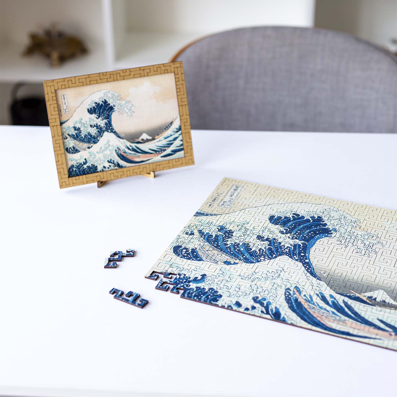 Wooden jigsaw maze puzzle The Great Wave Off Kanagawa (Hokusai) - Woods Story