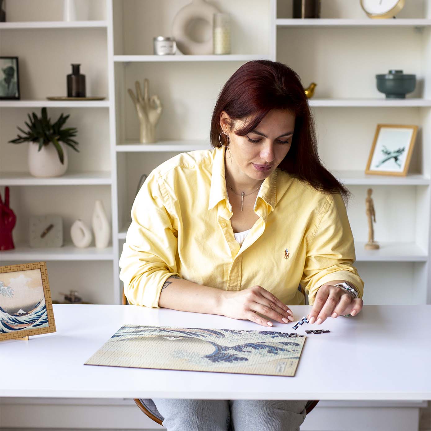 Wooden jigsaw maze puzzle The Great Wave Off Kanagawa (Hokusai) - Woods Story