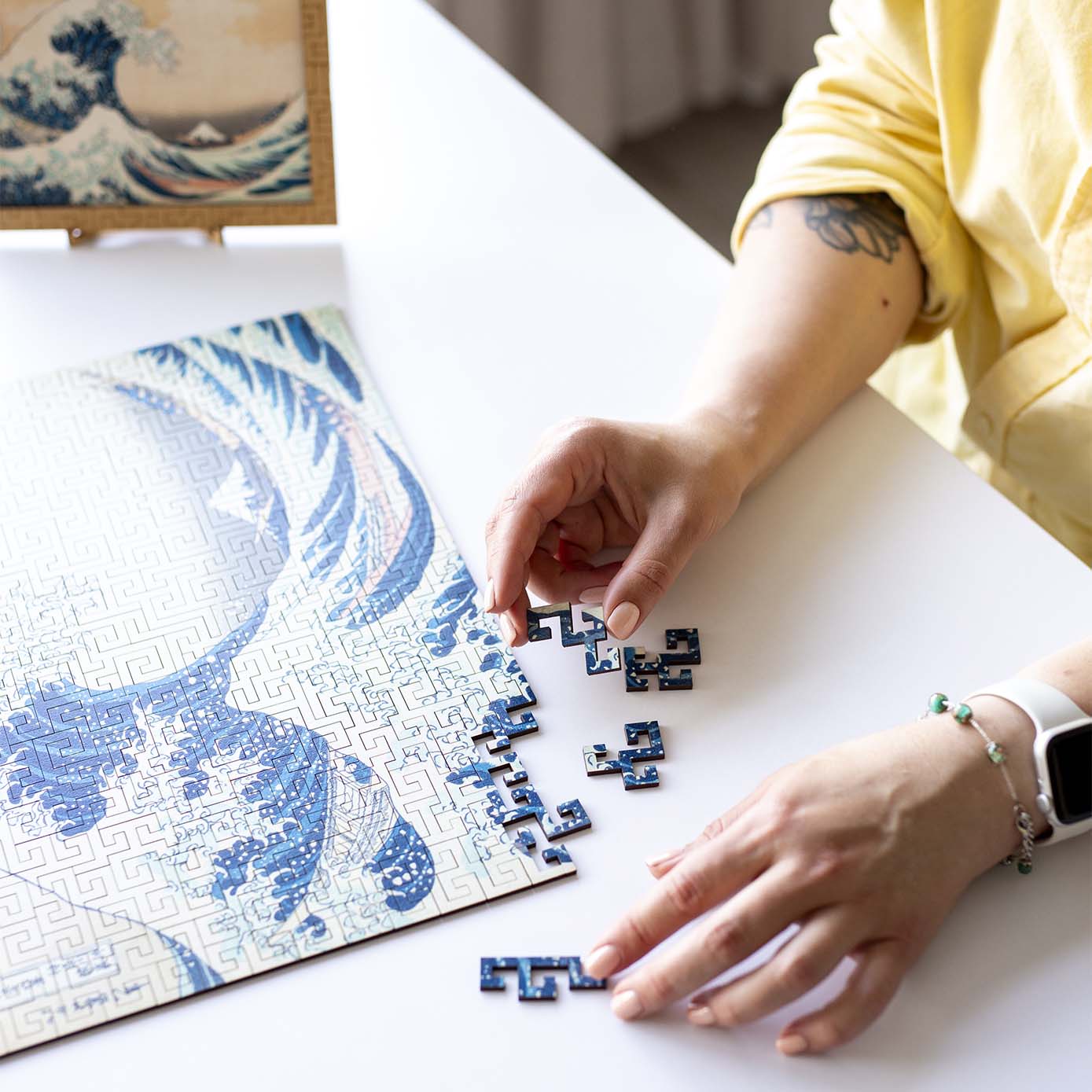 Wooden jigsaw maze puzzle The Great Wave Off Kanagawa (Hokusai) - Woods Story