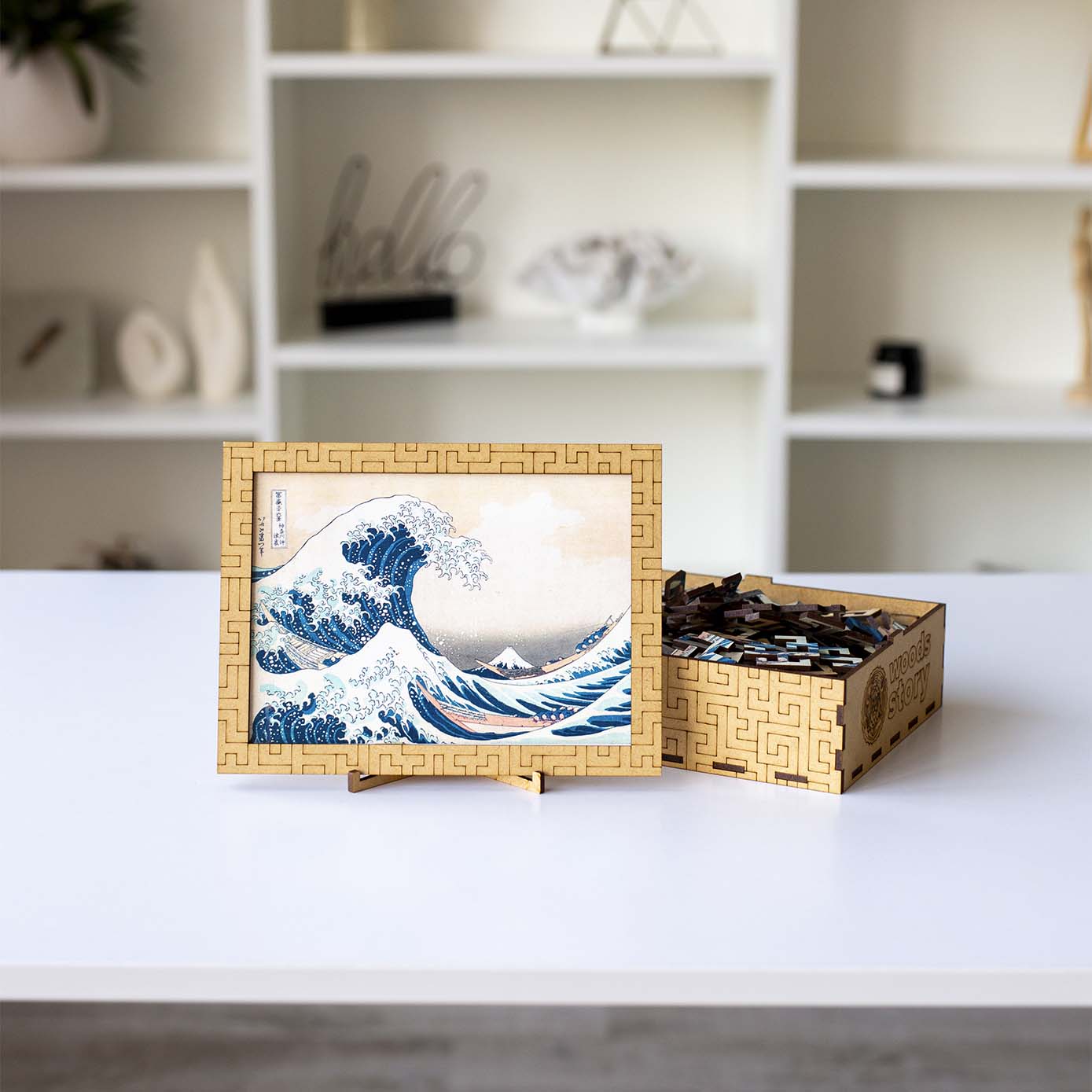 Wooden jigsaw maze puzzle The Great Wave Off Kanagawa (Hokusai) - Woods Story