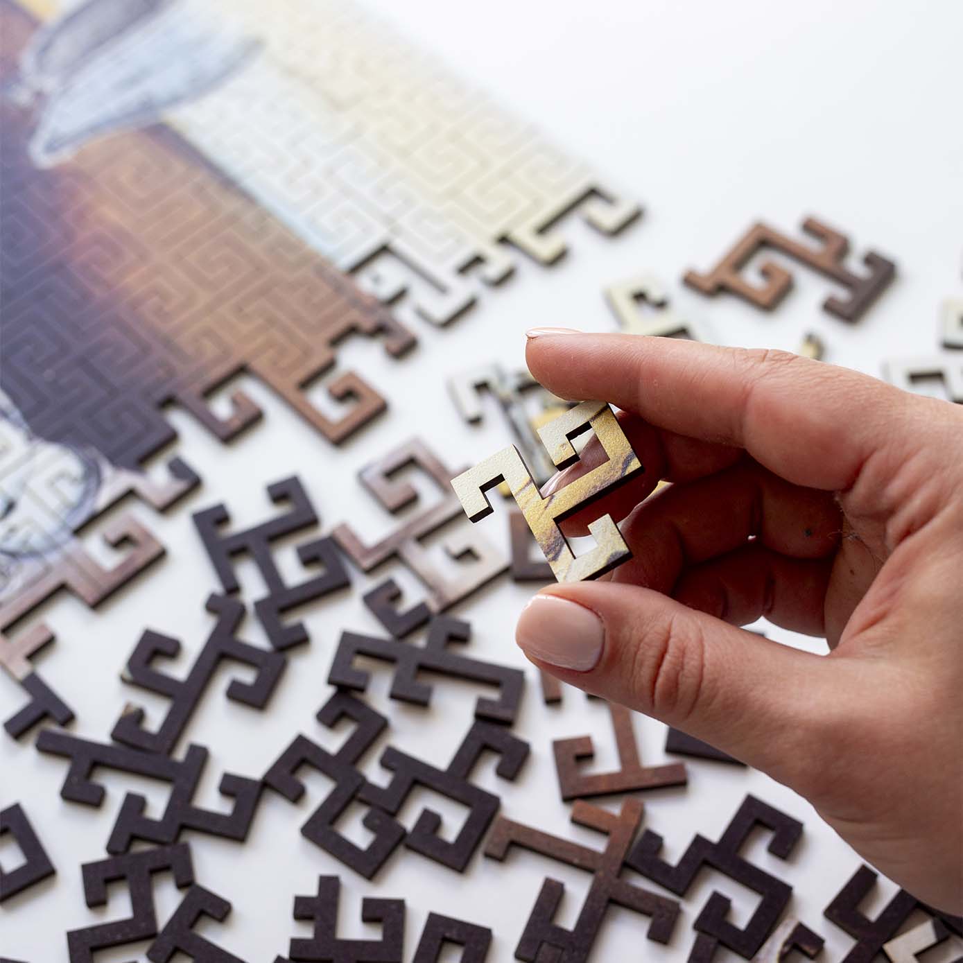 Wooden jigsaw maze puzzle The Persistence of Memory (Salvador Dali) - Woods Story