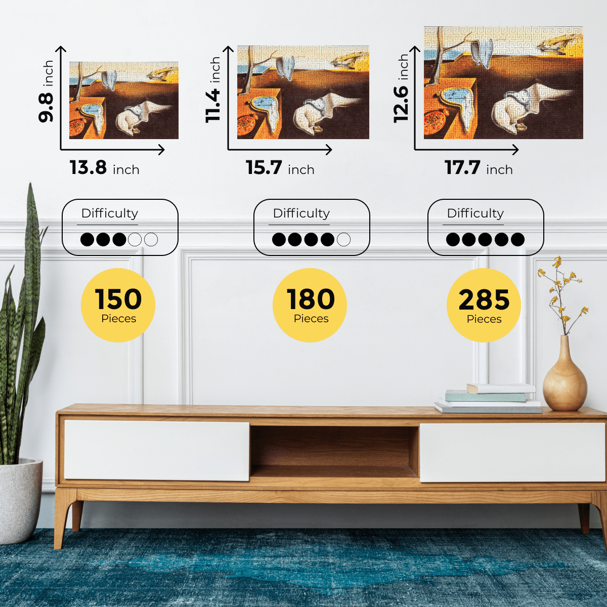 Wooden jigsaw maze puzzle The Persistence of Memory (Salvador Dali) - Woods Story