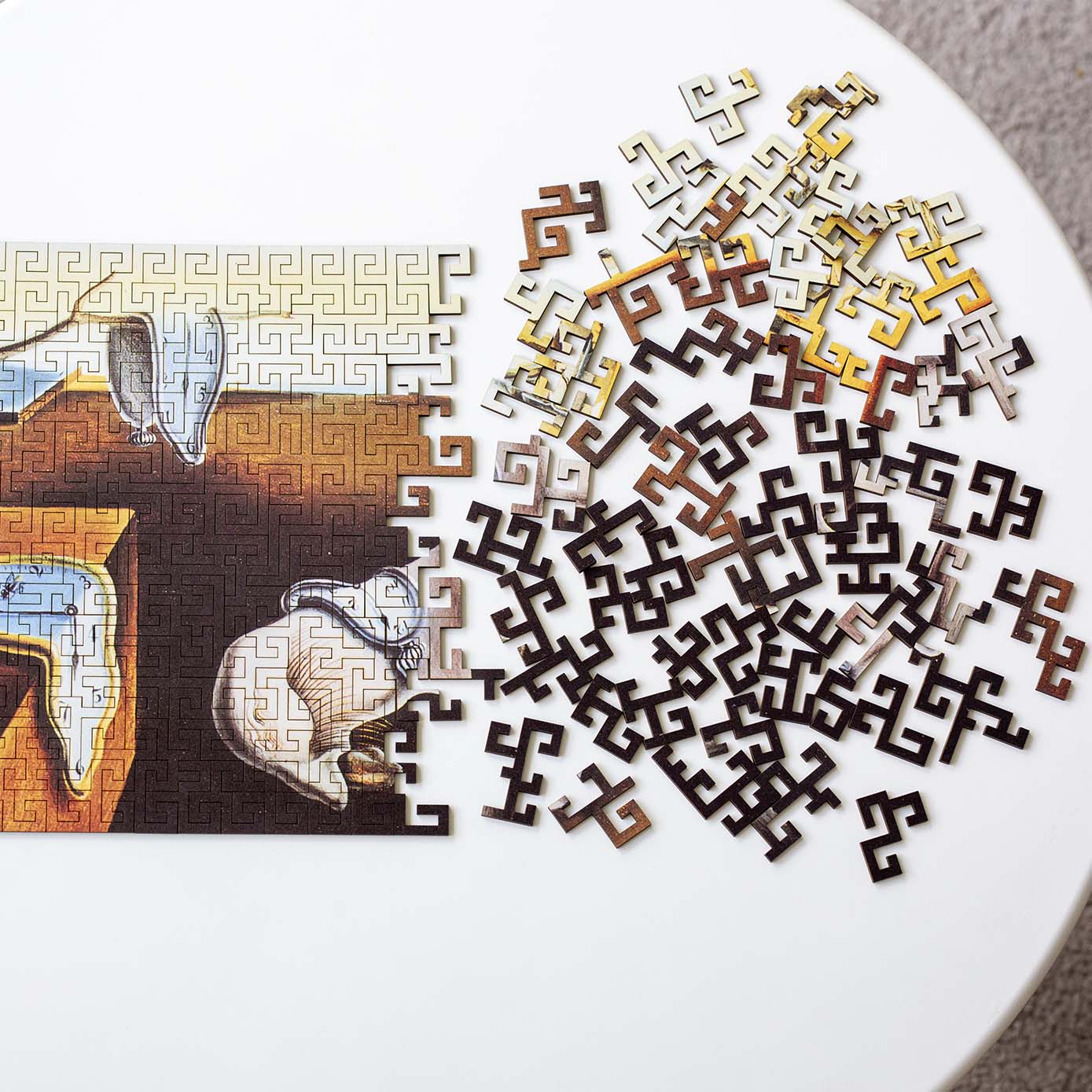 Wooden jigsaw maze puzzle The Persistence of Memory (Salvador Dali) - Woods Story