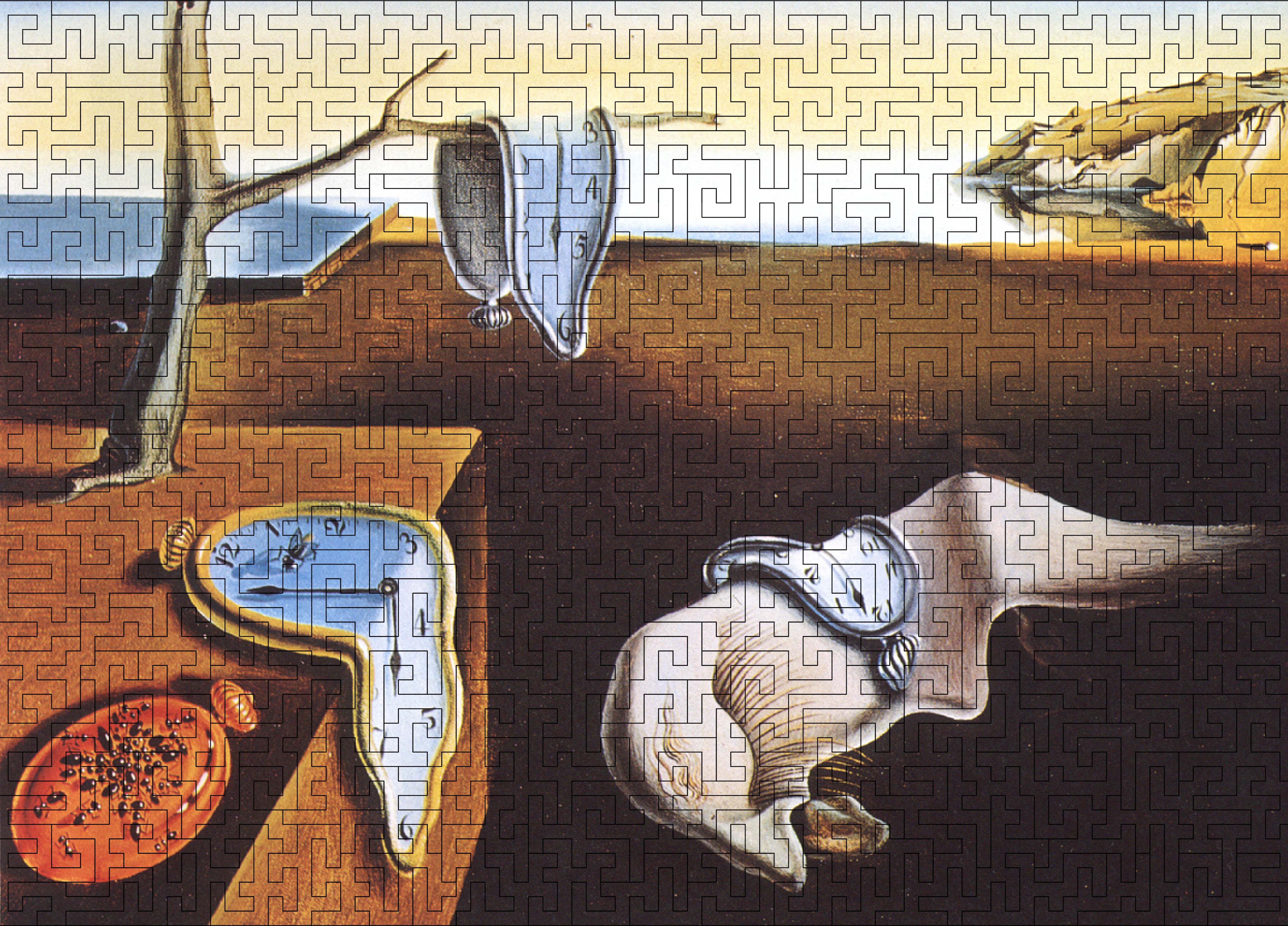 Wooden jigsaw maze puzzle The Persistence of Memory (Salvador Dali) - Woods Story