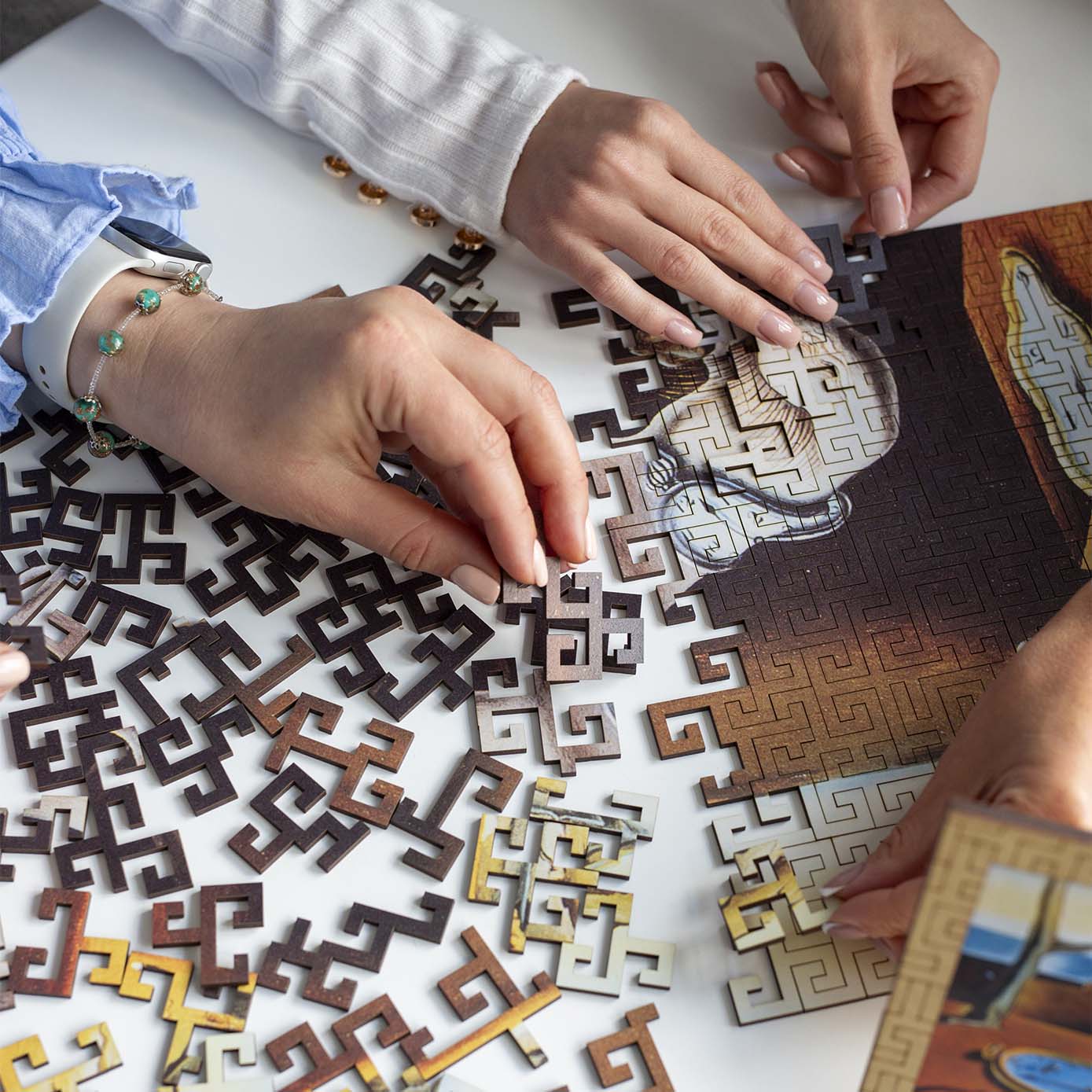 Wooden jigsaw maze puzzle The Persistence of Memory (Salvador Dali) - Woods Story