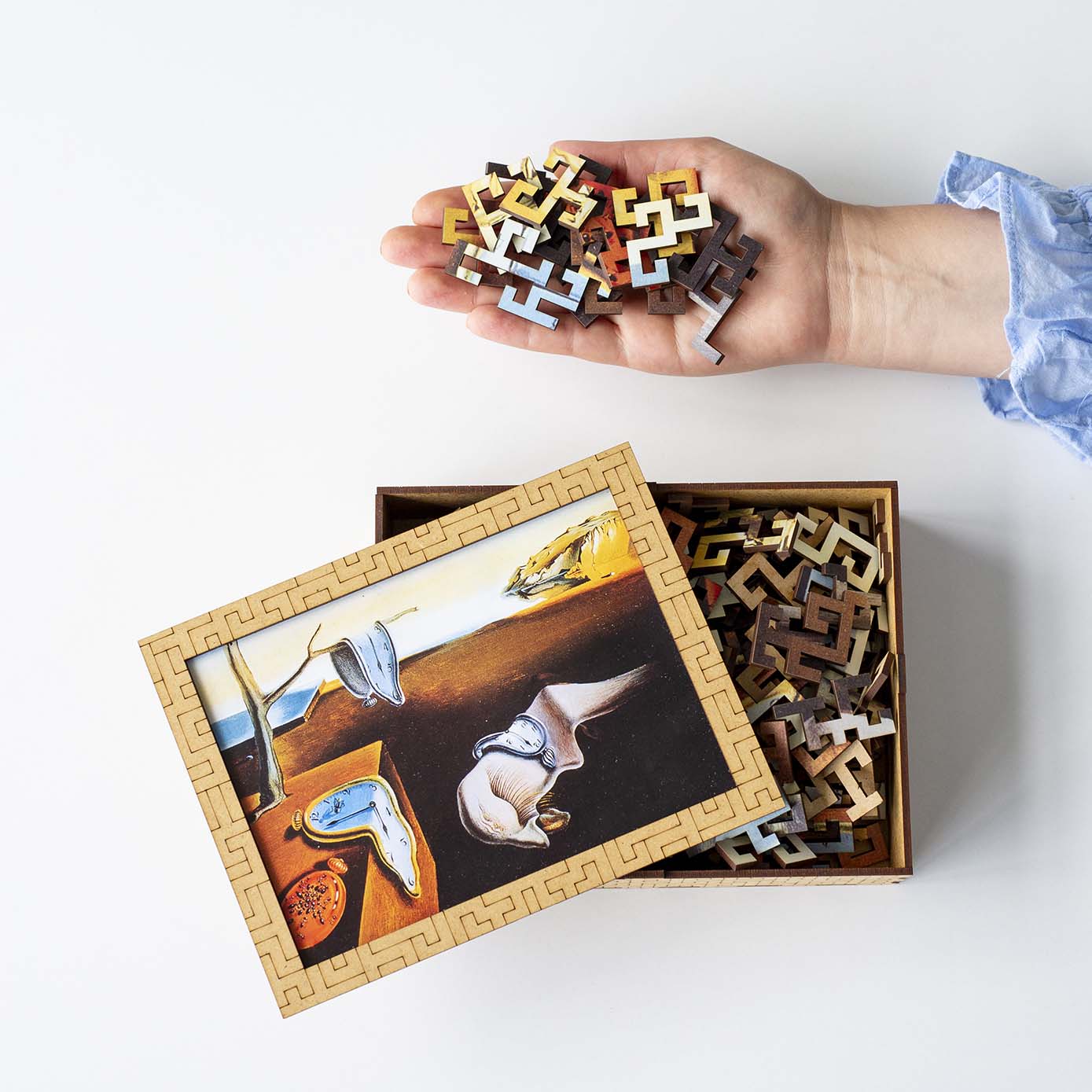 Wooden jigsaw maze puzzle The Persistence of Memory (Salvador Dali) - Woods Story