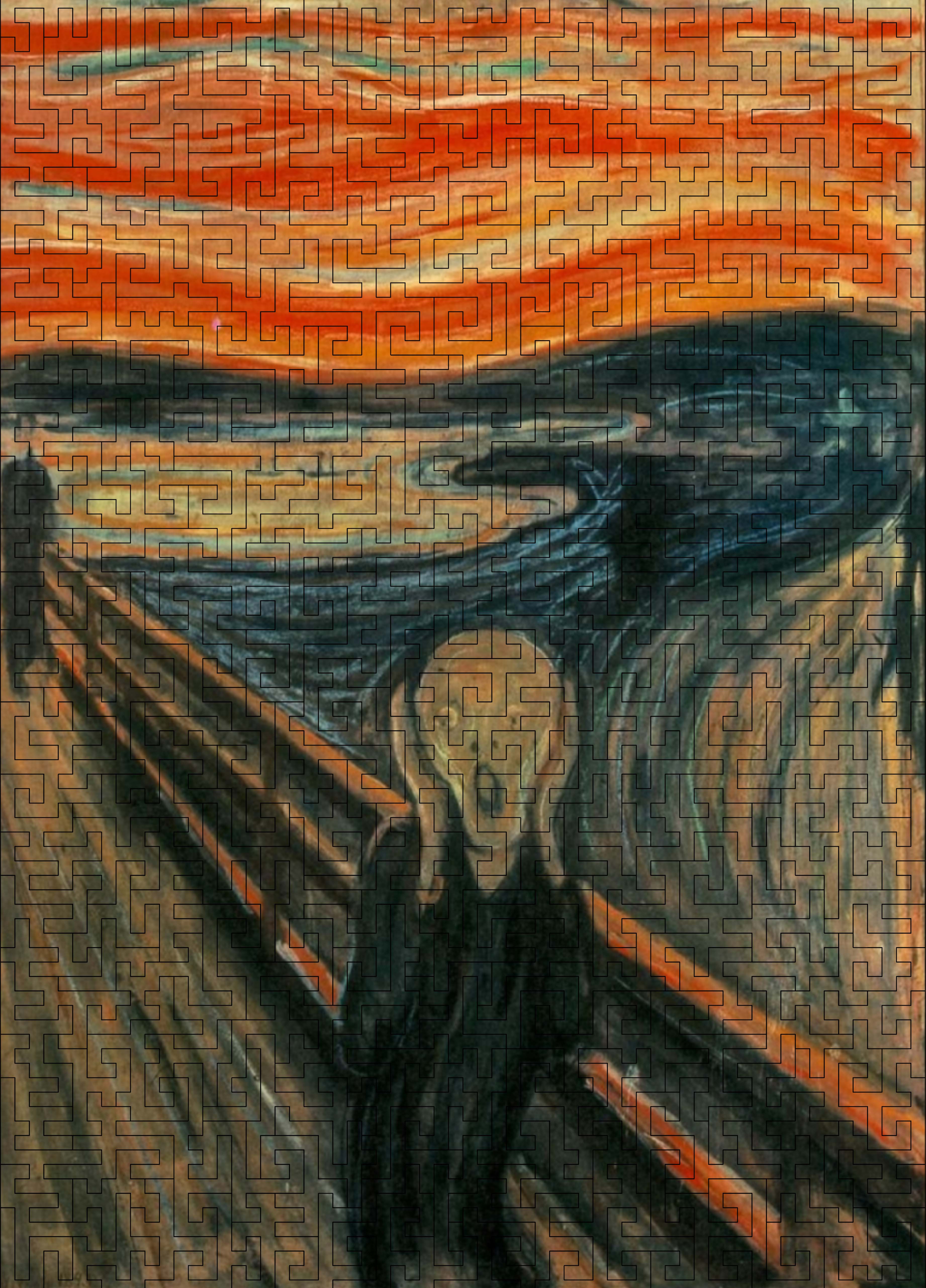 Wooden jigsaw maze puzzle The Scream (Edvard Munch) - Woods Story