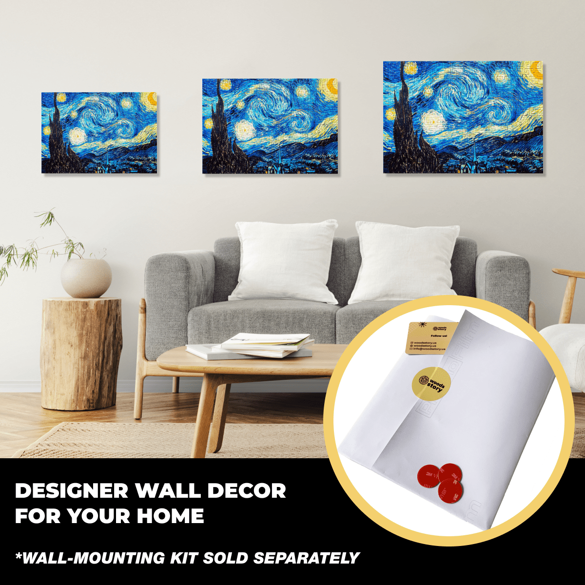 Wooden jigsaw maze puzzle The Starry Night (Vincent van Gogh) - Woods Story