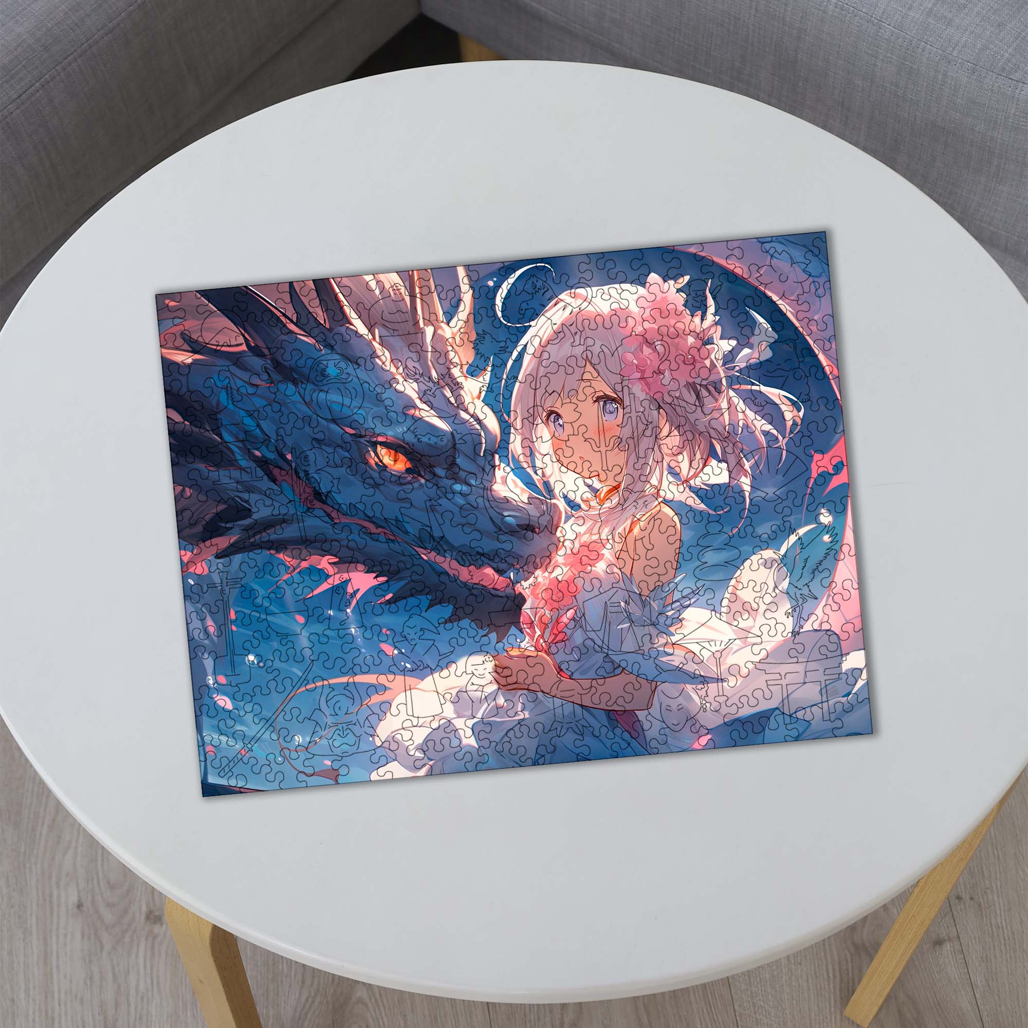 Wooden Jigsaw Puzzle Anime Dragon Princess - Woods Story