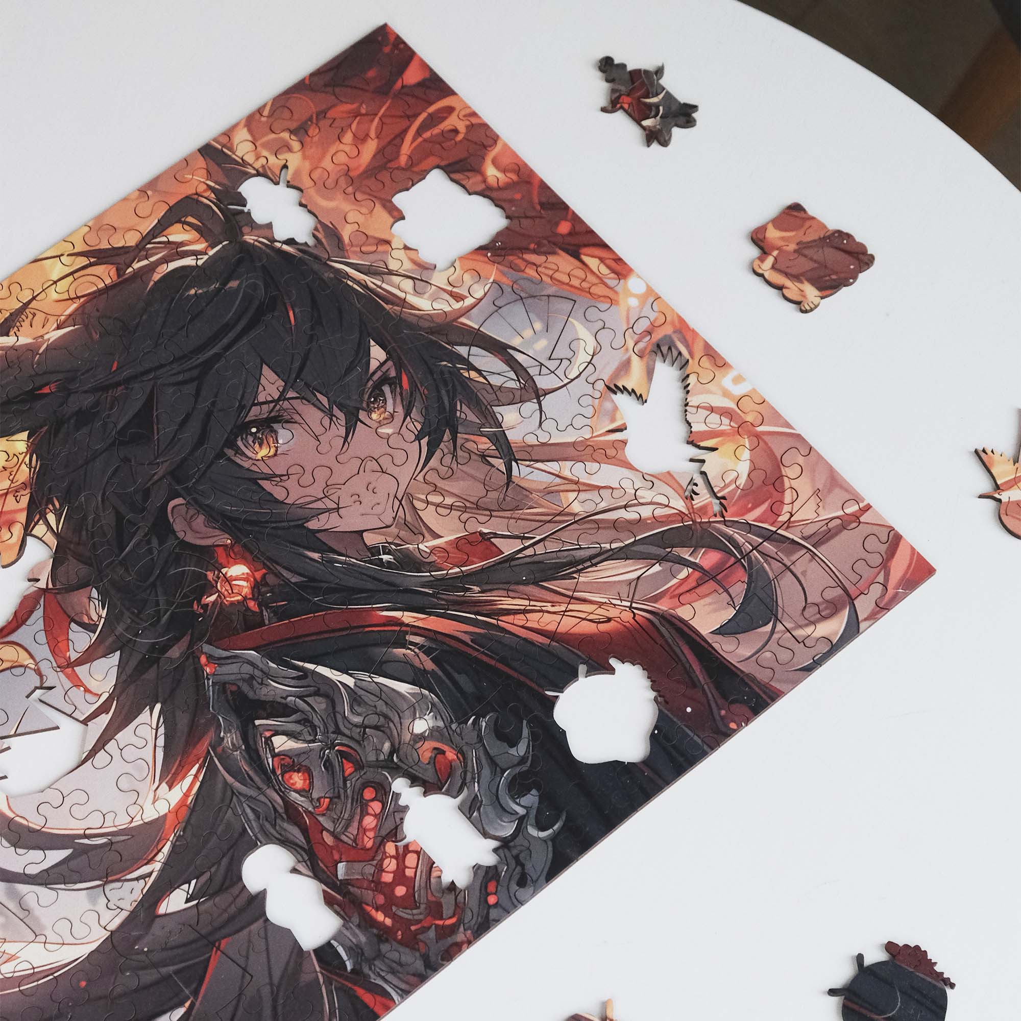 Wooden Jigsaw Puzzle Anime Fire Dragon Warrior - Woods Story