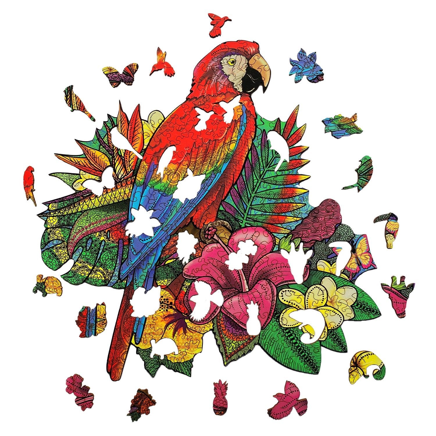Wooden Jigsaw Puzzle Ara Parrot - Woods Story