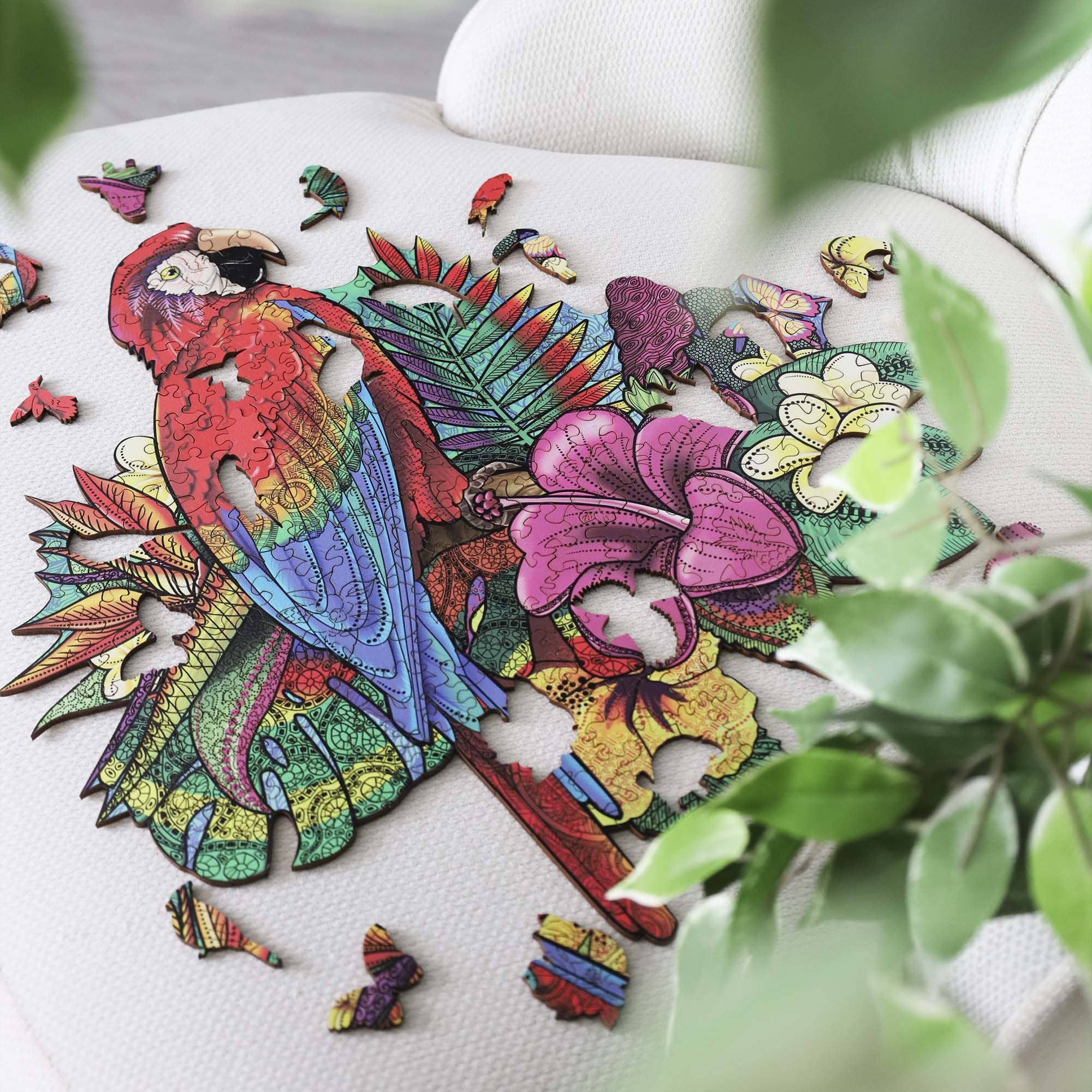 Wooden Jigsaw Puzzle Ara Parrot - Woods Story