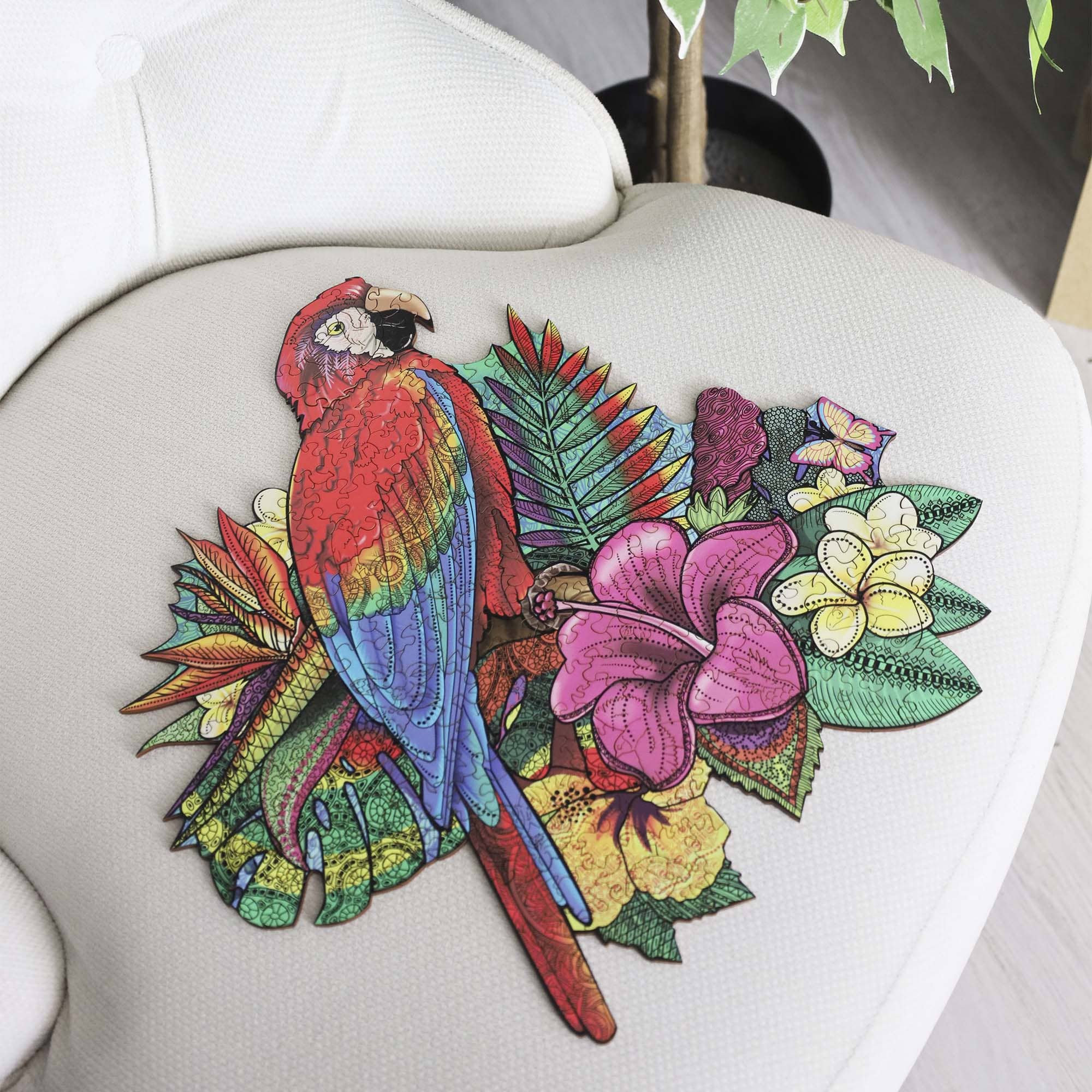 Wooden Jigsaw Puzzle Ara Parrot - Woods Story