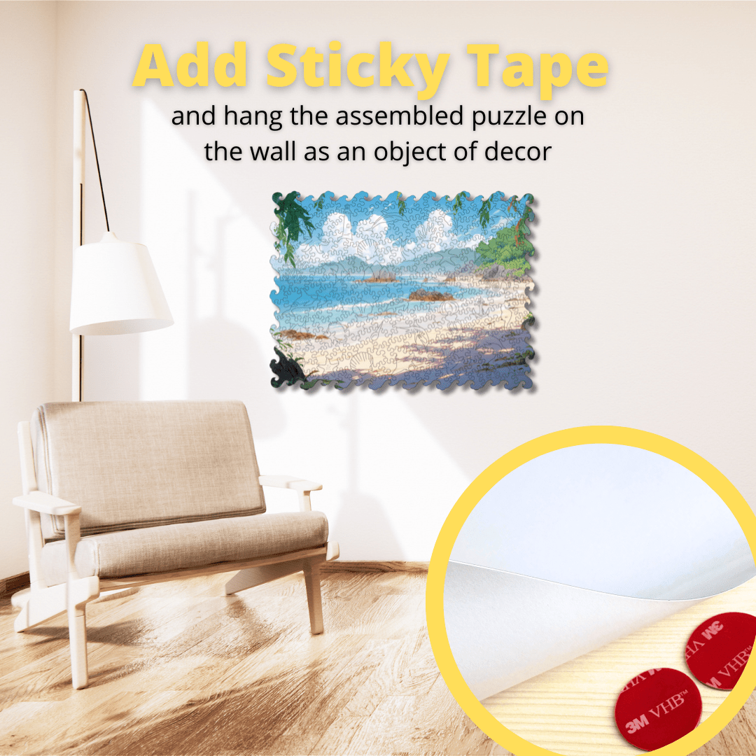 Wooden Jigsaw Puzzle Beautiful sea landscape - Woods Story