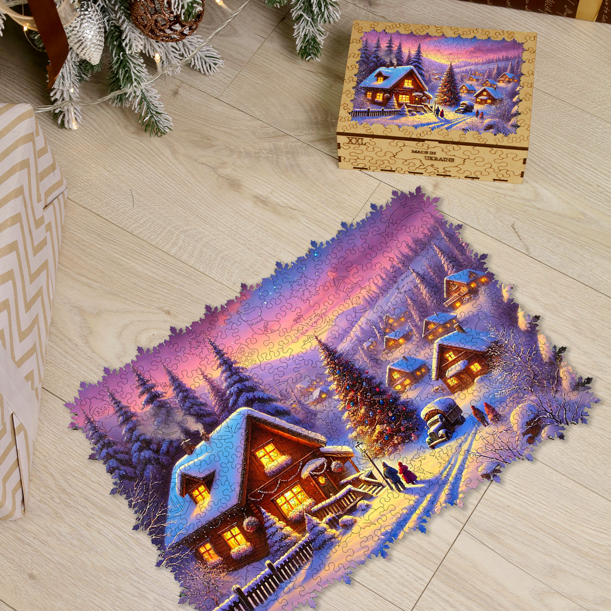Wooden Jigsaw Puzzle Christmas Eve - Woods Story