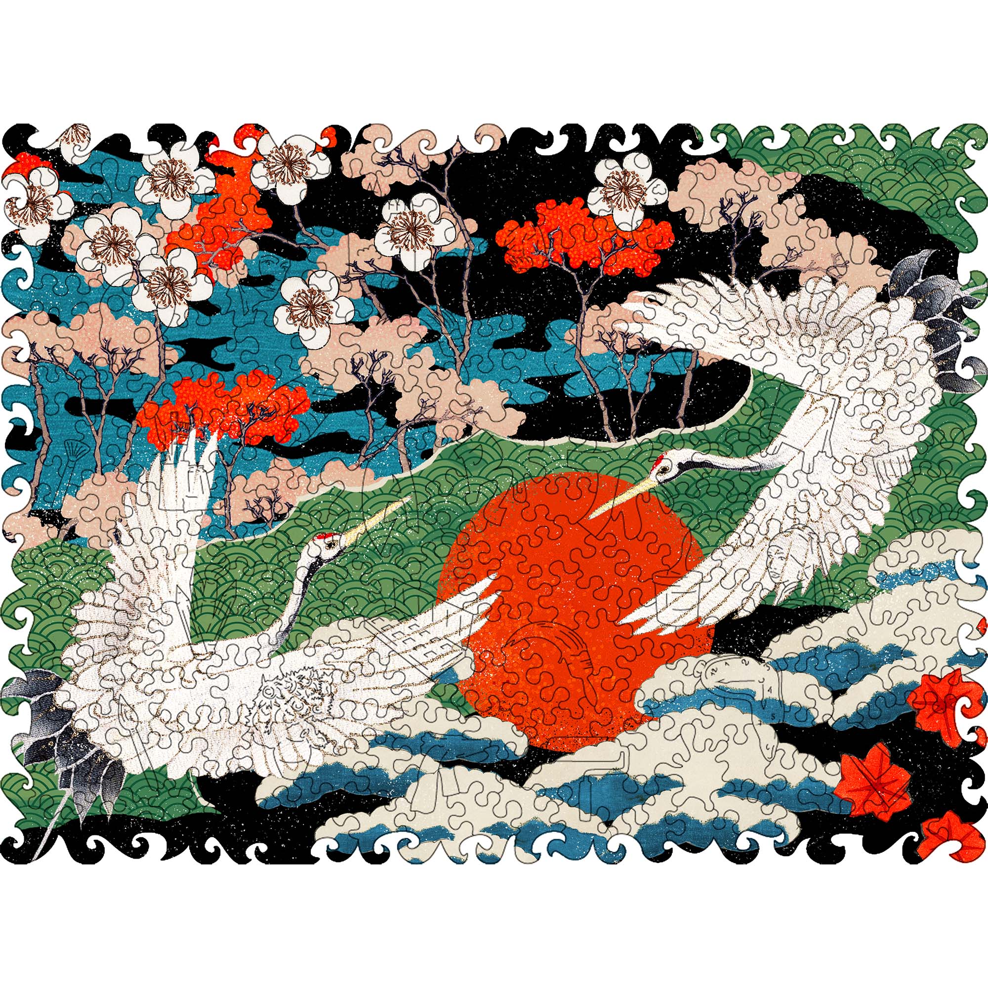 Wooden Jigsaw Puzzle Cranes - Woods Story