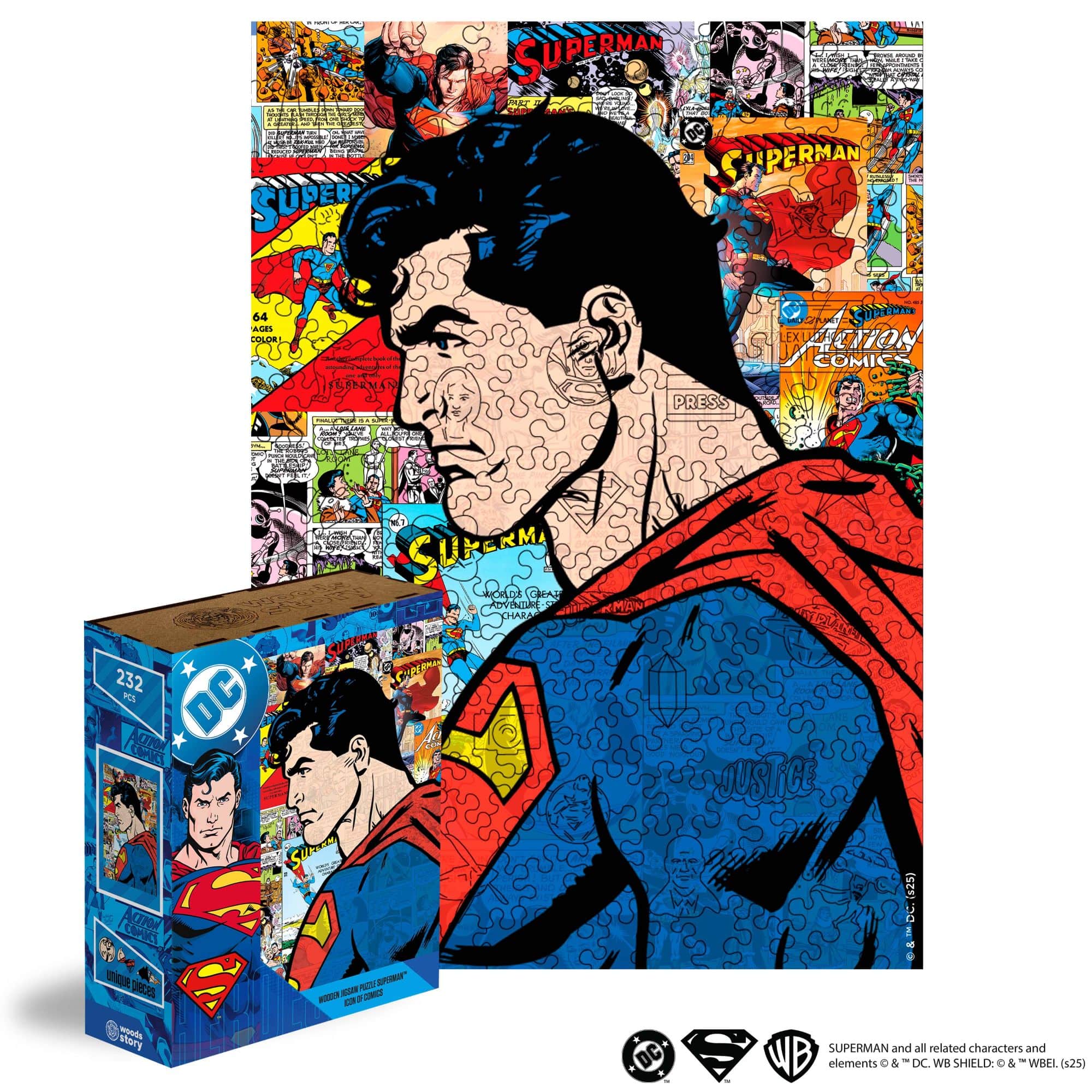 Wooden jigsaw puzzle DC Superman™ – Comic Icon - Woods Story
