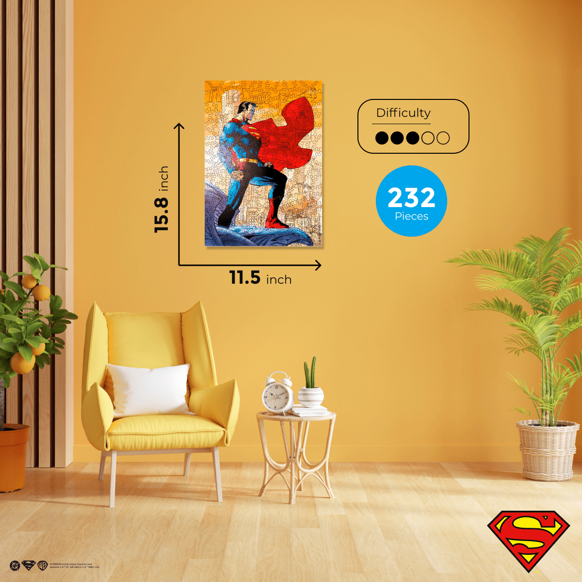 Wooden jigsaw puzzle DC Superman™ – Protector of Metropolis - Woods Story