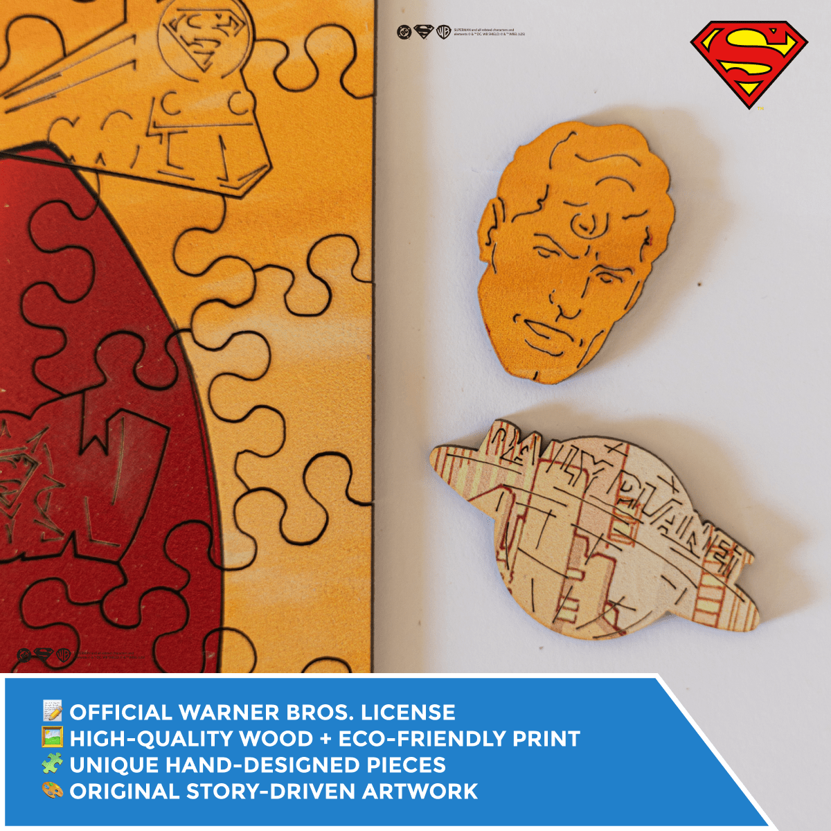 Wooden jigsaw puzzle DC Superman™ – Protector of Metropolis - Woods Story