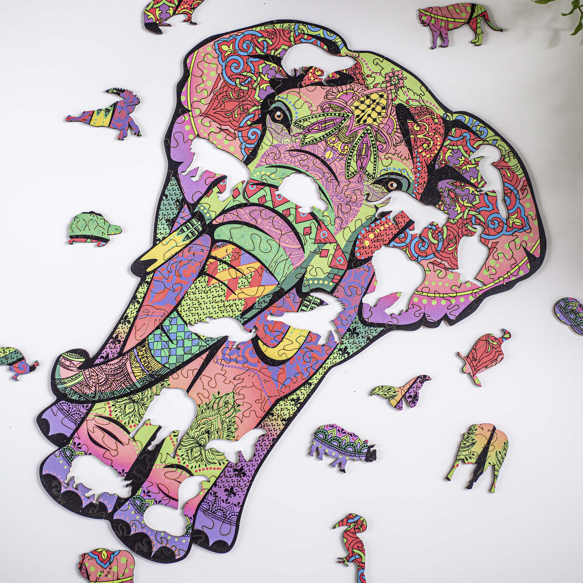 Wooden Jigsaw Puzzle Elephant - Woods Story