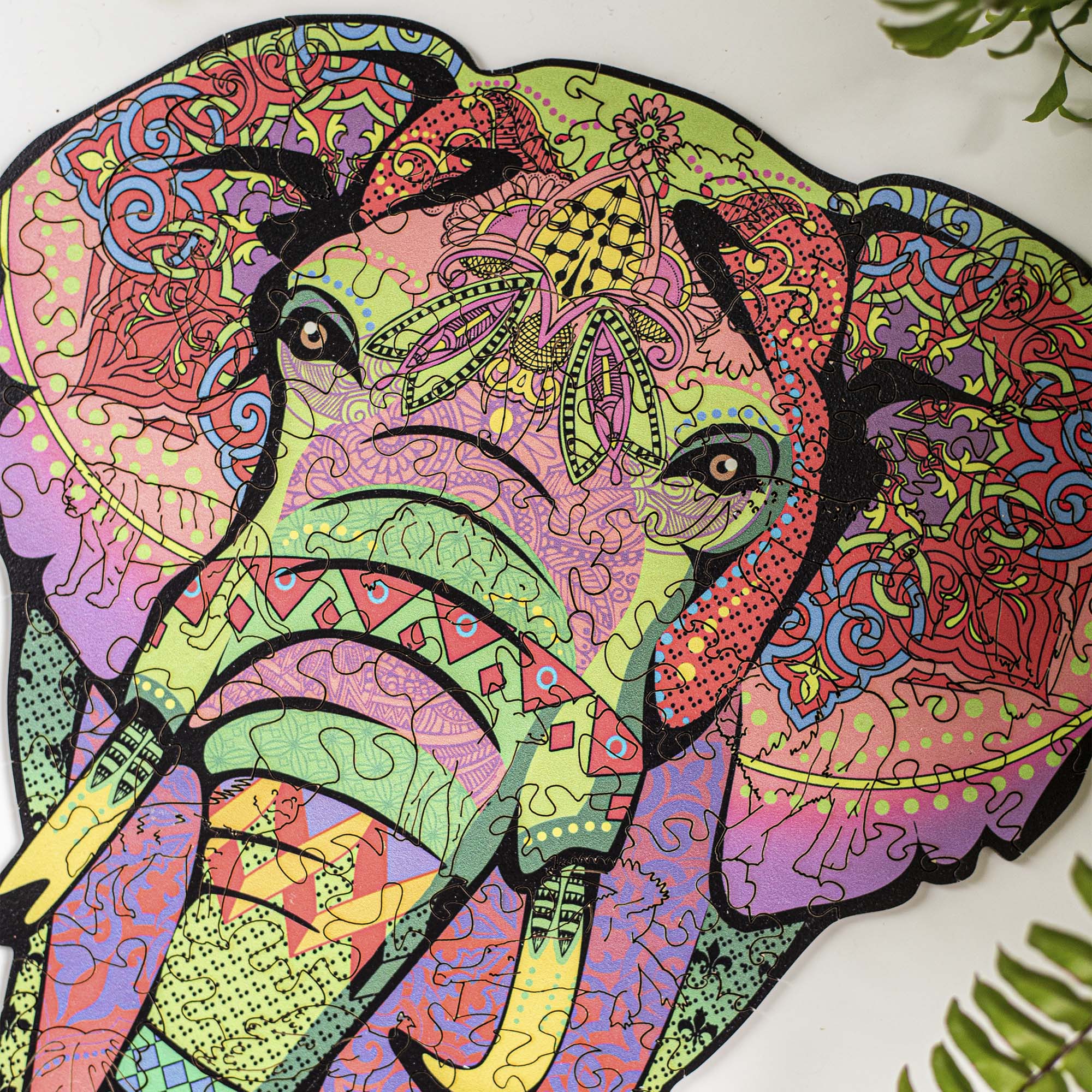 Wooden Jigsaw Puzzle Elephant - Woods Story