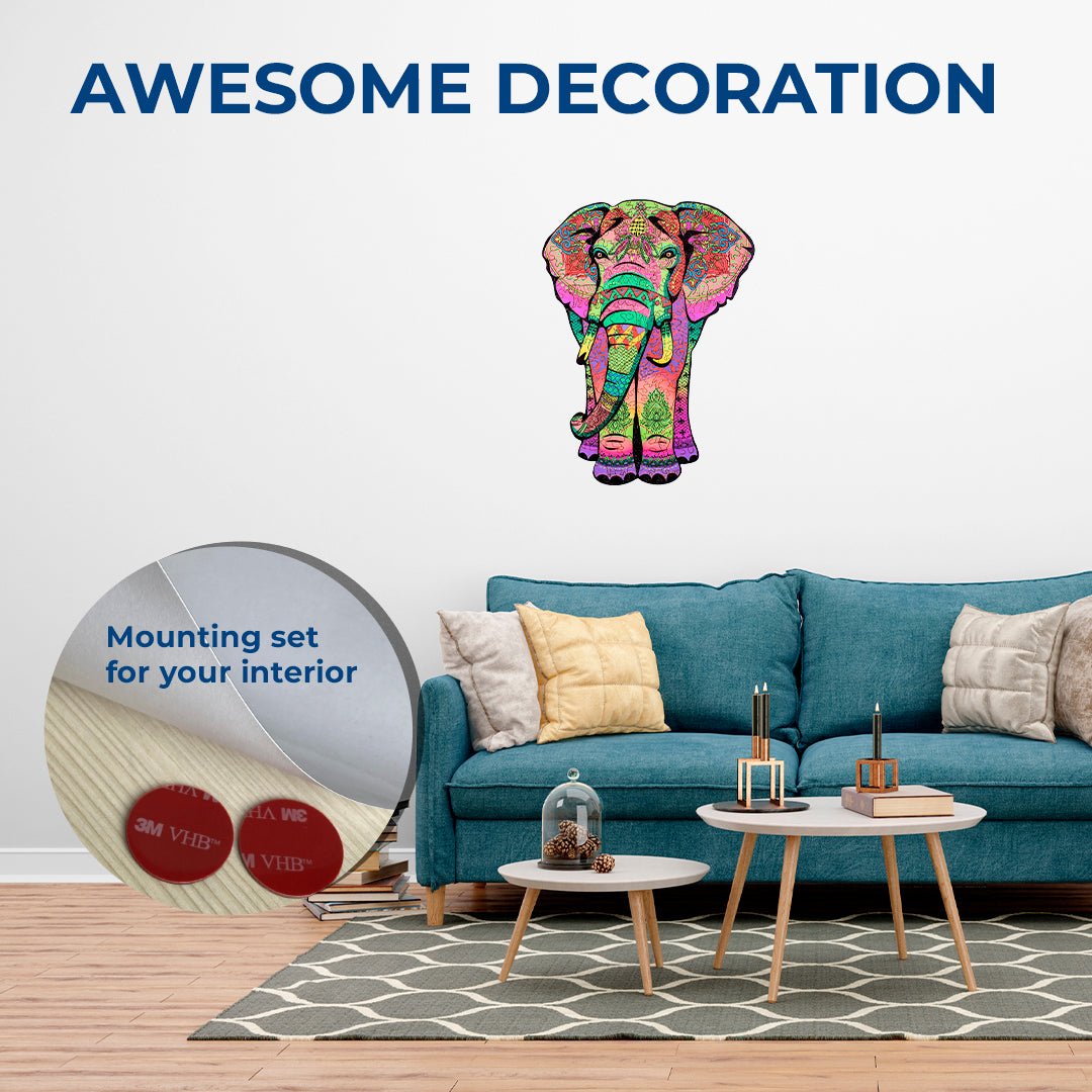 Wooden Jigsaw Puzzle Elephant - Woods Story