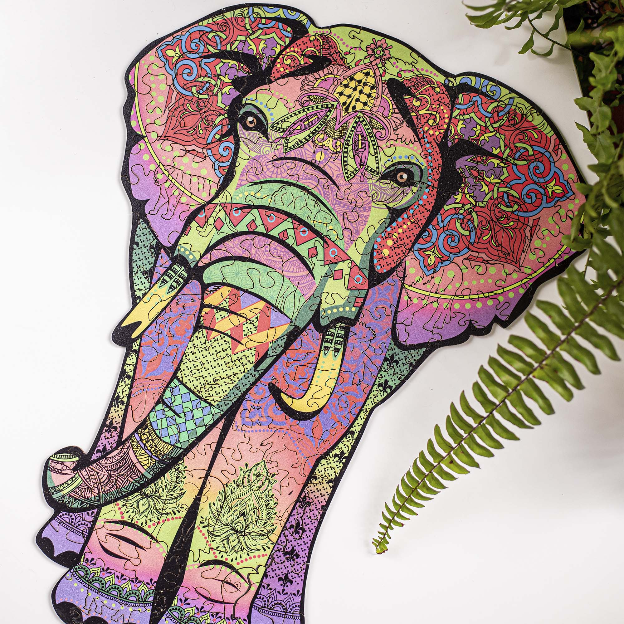 Wooden Jigsaw Puzzle Elephant - Woods Story