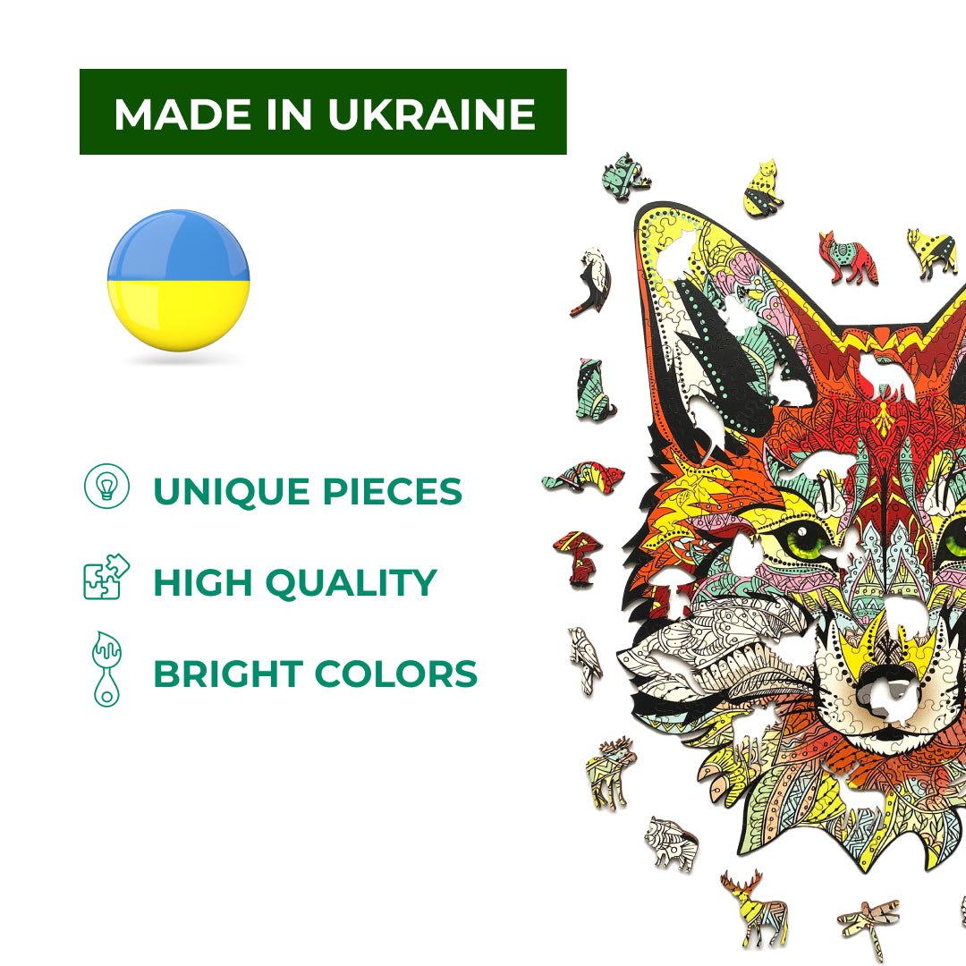 Wooden Jigsaw Puzzle Fox - Woods Story