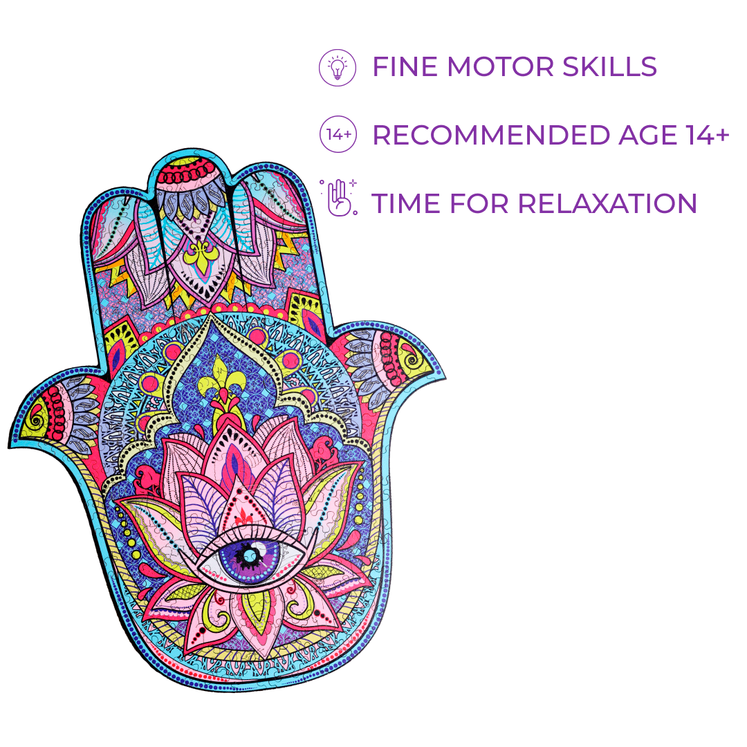 Wooden Jigsaw Puzzle Hamsa - Woods Story