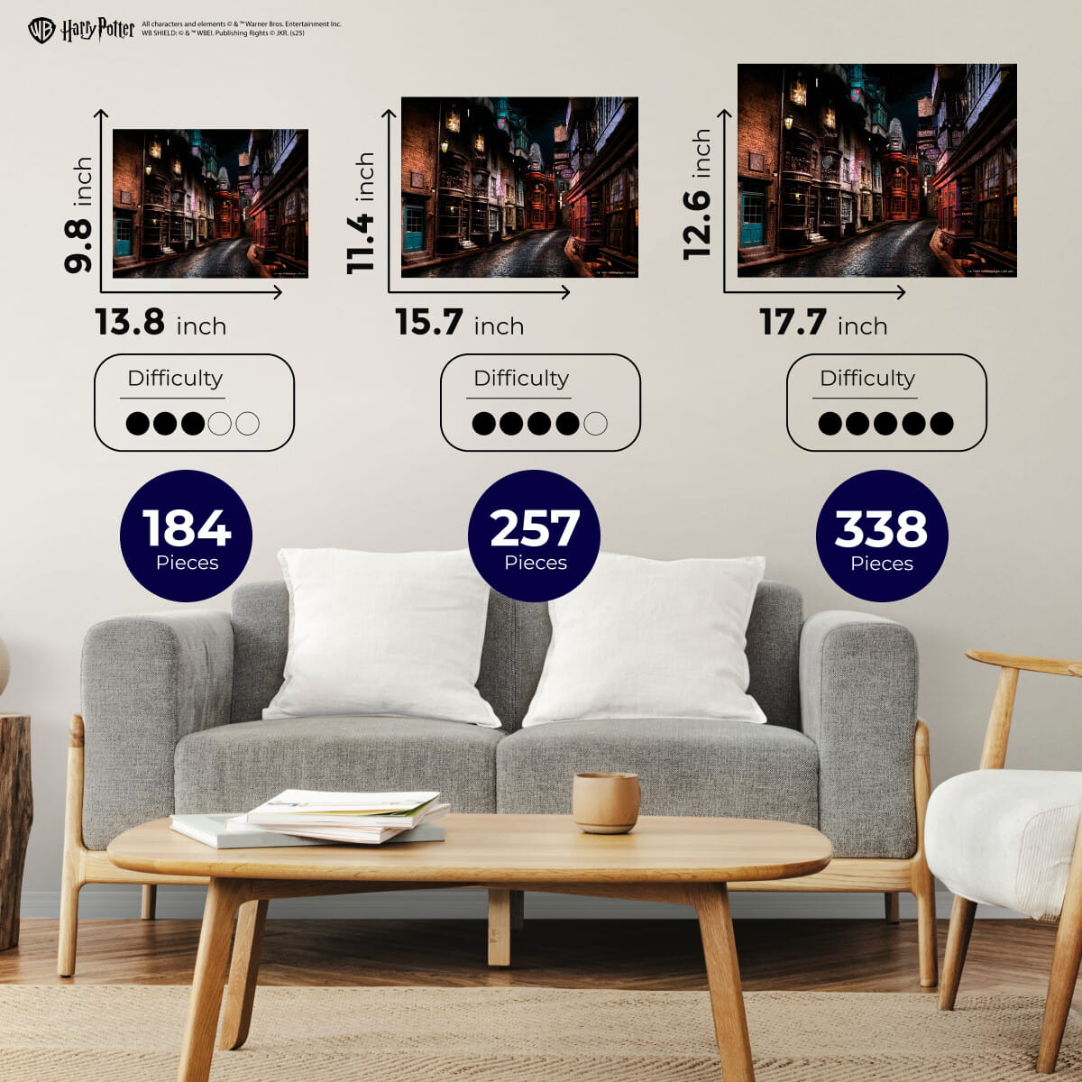 Wooden jigsaw puzzle Harry Potter Diagon Alley™ - Woods Story