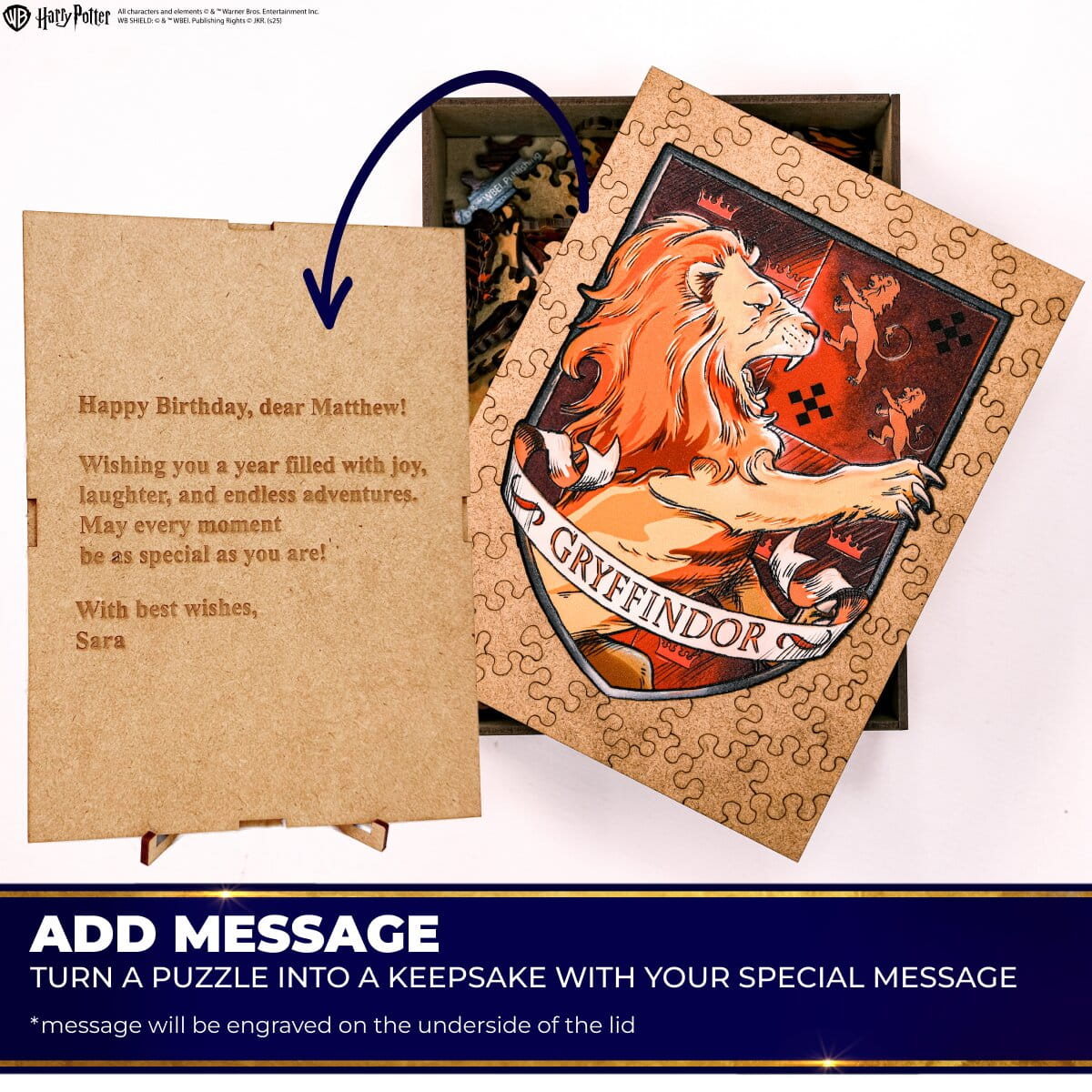 Wooden jigsaw puzzle Harry Potter Gryffindor™ Crest - Woods Story