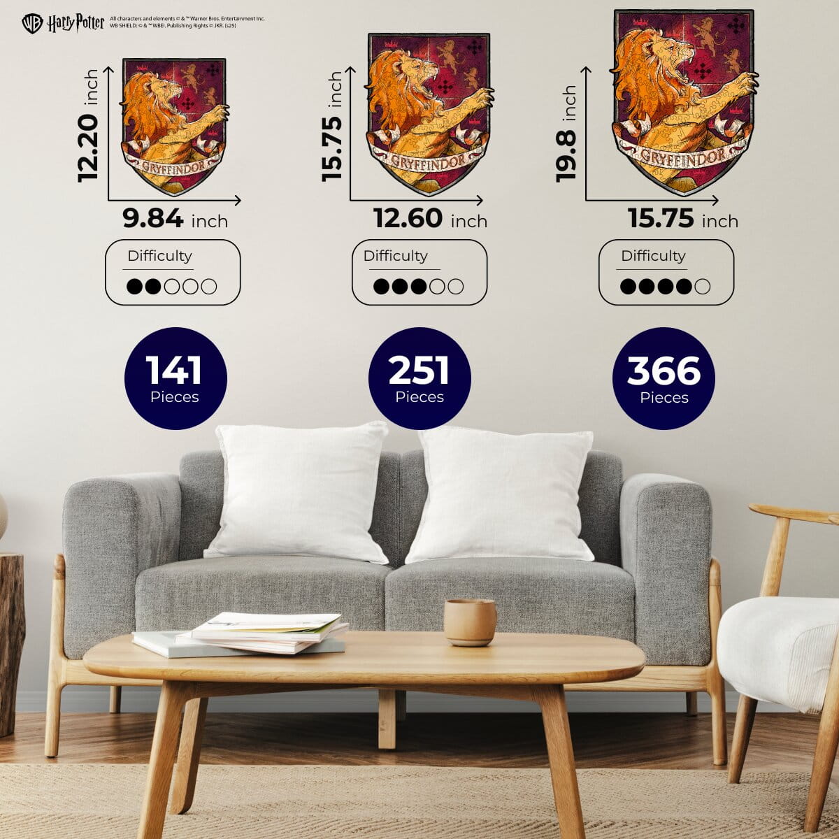 Wooden jigsaw puzzle Harry Potter Gryffindor™ Crest - Woods Story