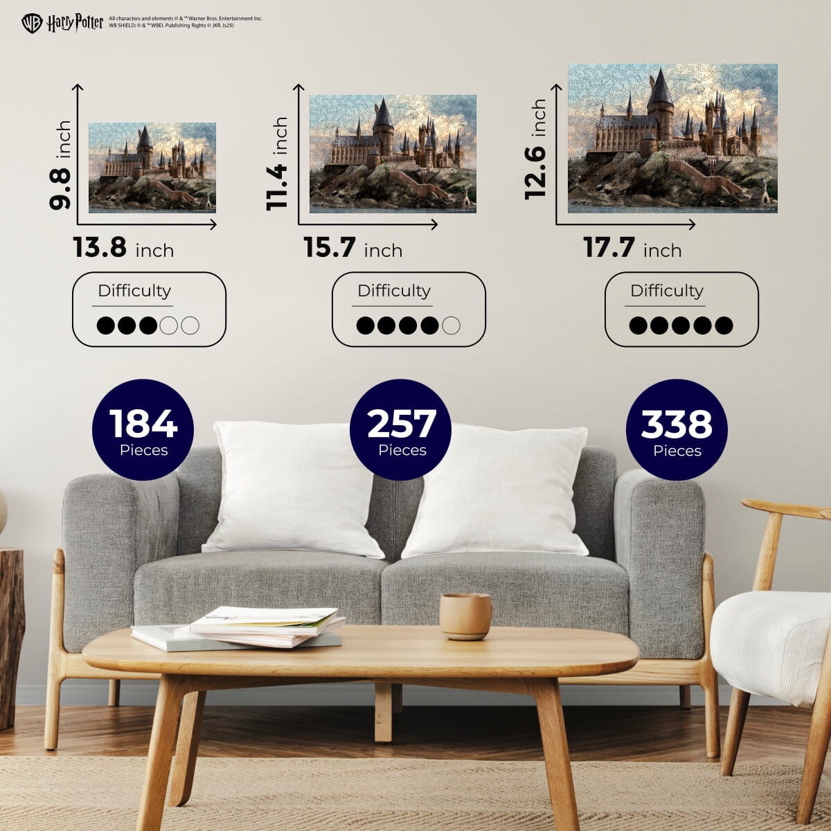 Wooden jigsaw puzzle Harry Potter Hogwarts Castle™ - Woods Story