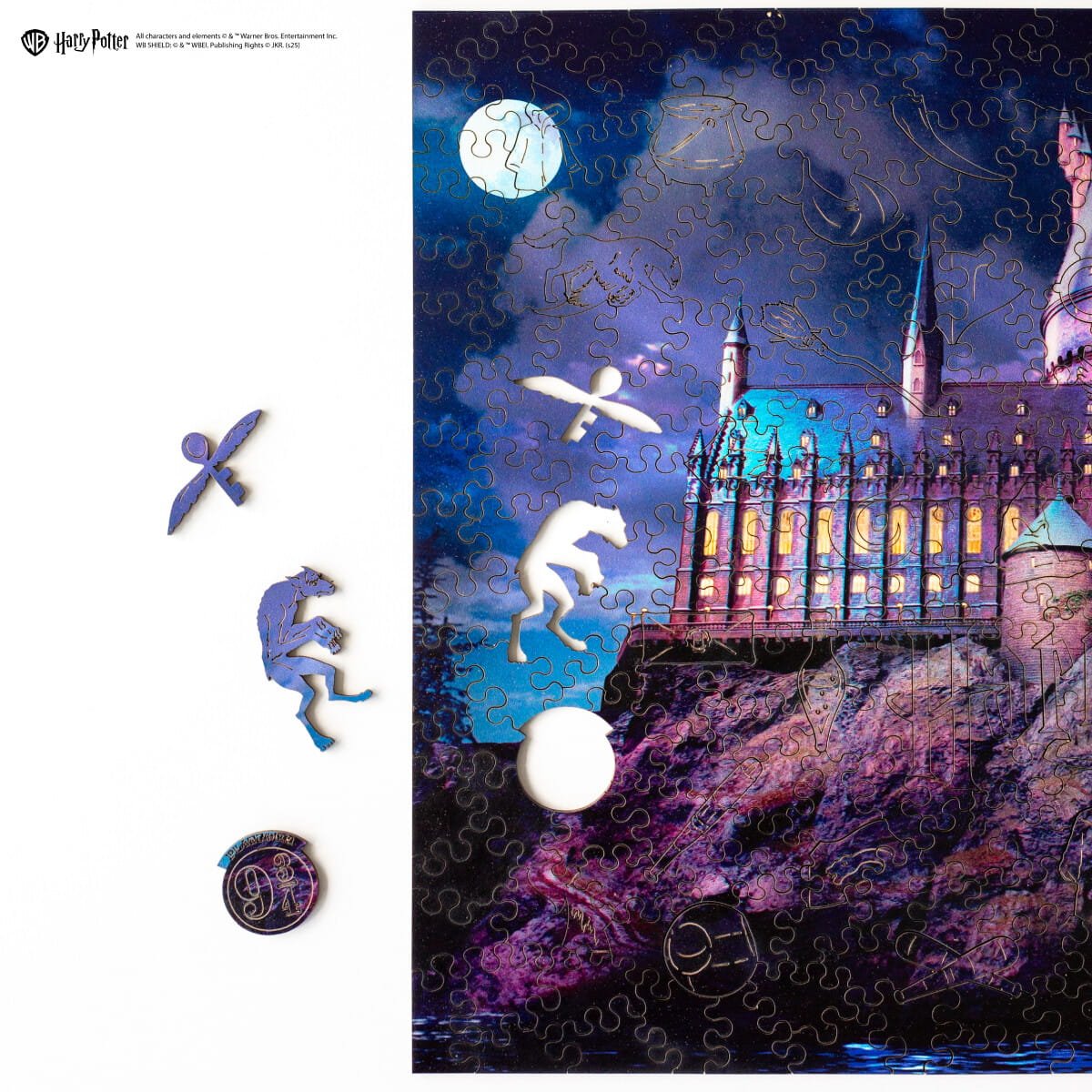 Wooden jigsaw puzzle Harry Potter Hogwarts Castle Night™ - Woods Story