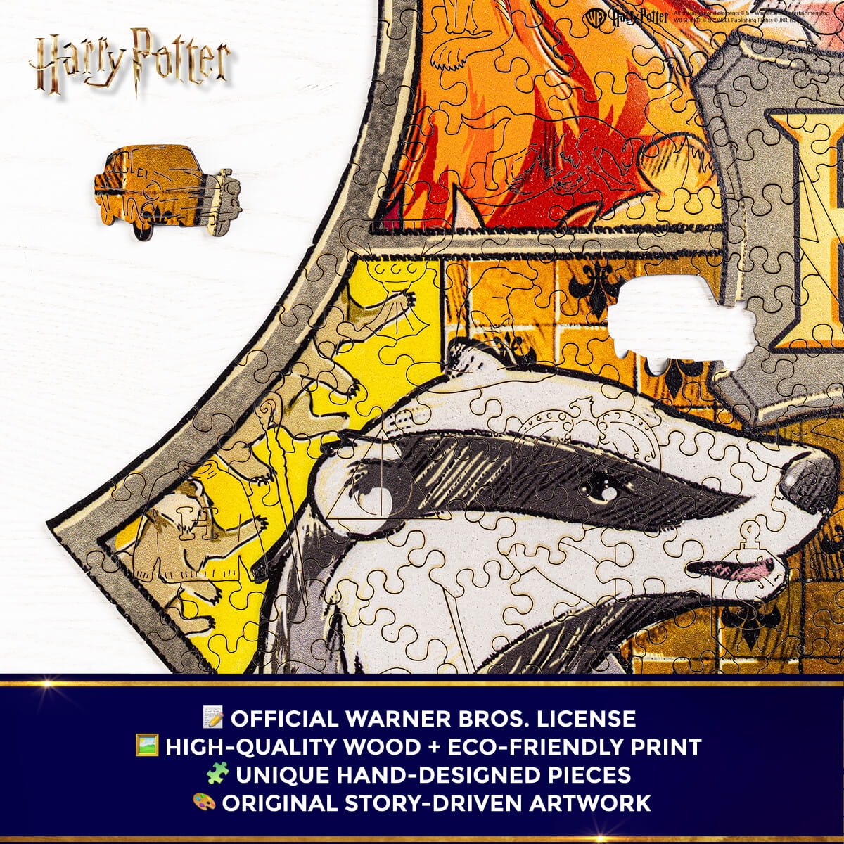 Wooden jigsaw puzzle Harry Potter Hogwarts™ Crest - Woods Story