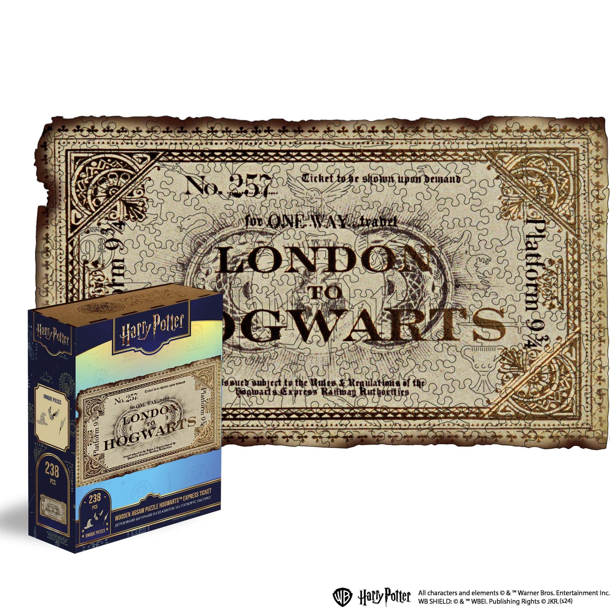 Wooden jigsaw puzzle Harry Potter – Hogwarts™ Express Ticket - Woods Story