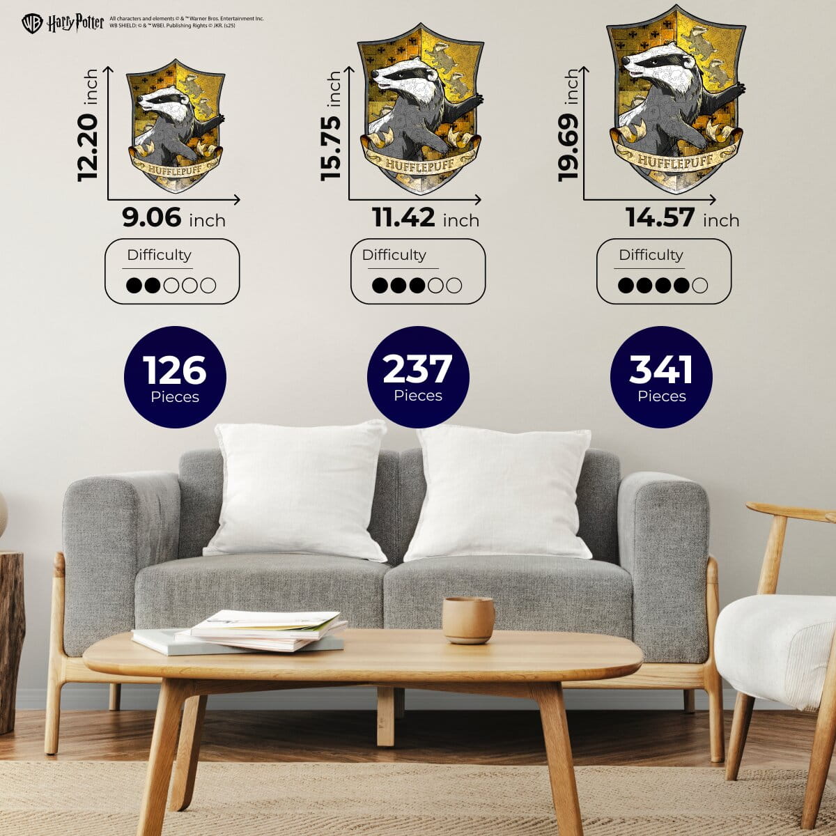 Wooden jigsaw puzzle Harry Potter Hufflepuff™ Crest - Woods Story