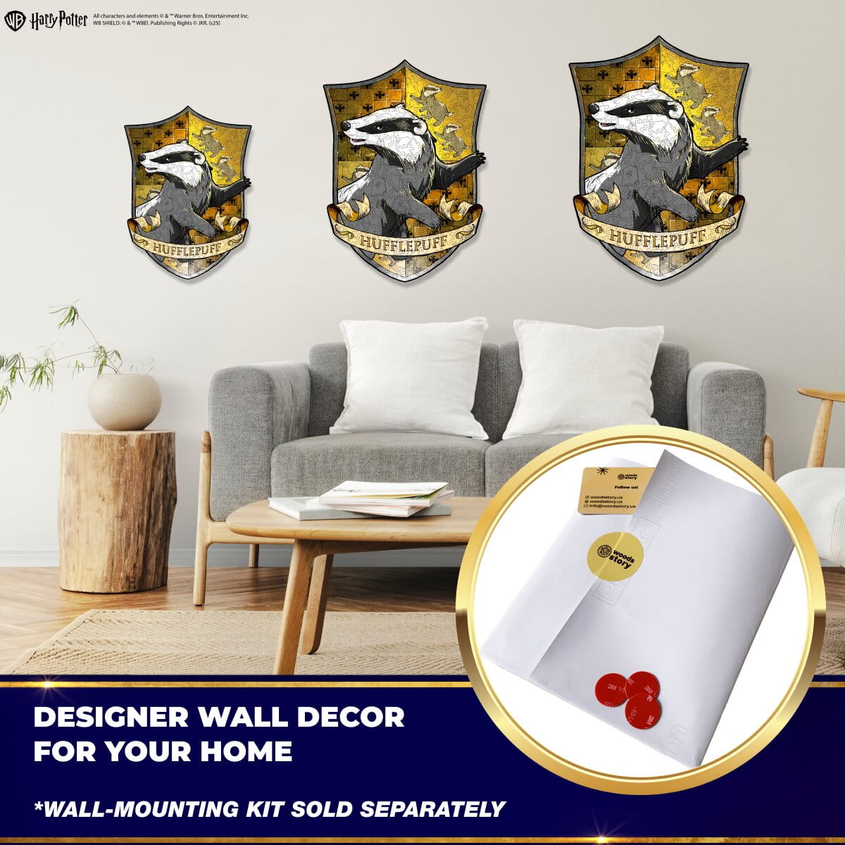 Wooden jigsaw puzzle Harry Potter Hufflepuff™ Crest - Woods Story