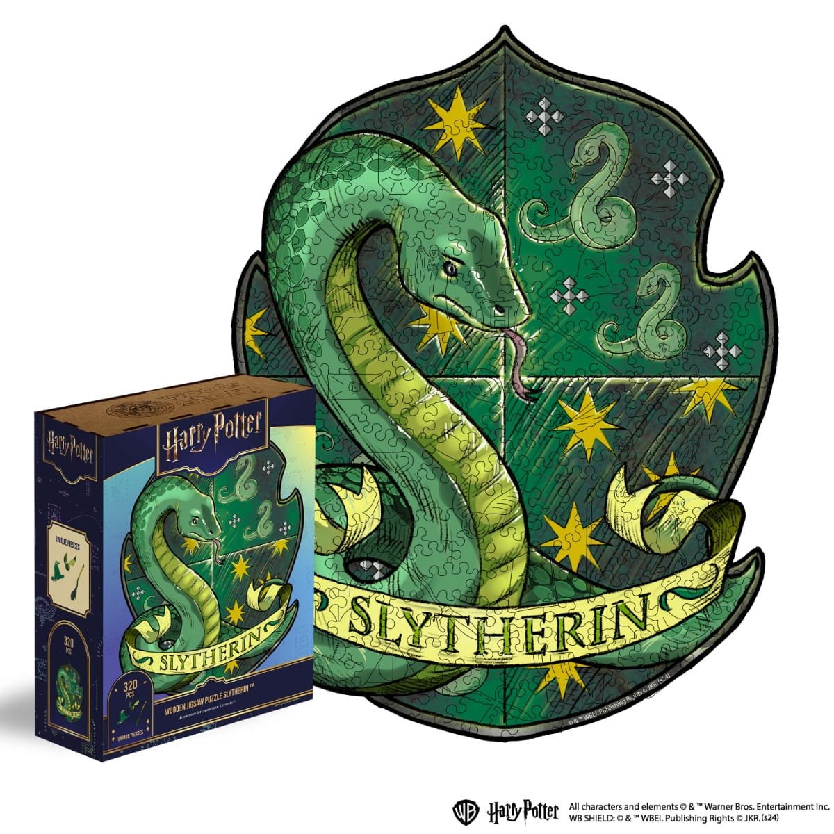 Wooden jigsaw puzzle Harry Potter Slytherin™ Crest - Woods Story