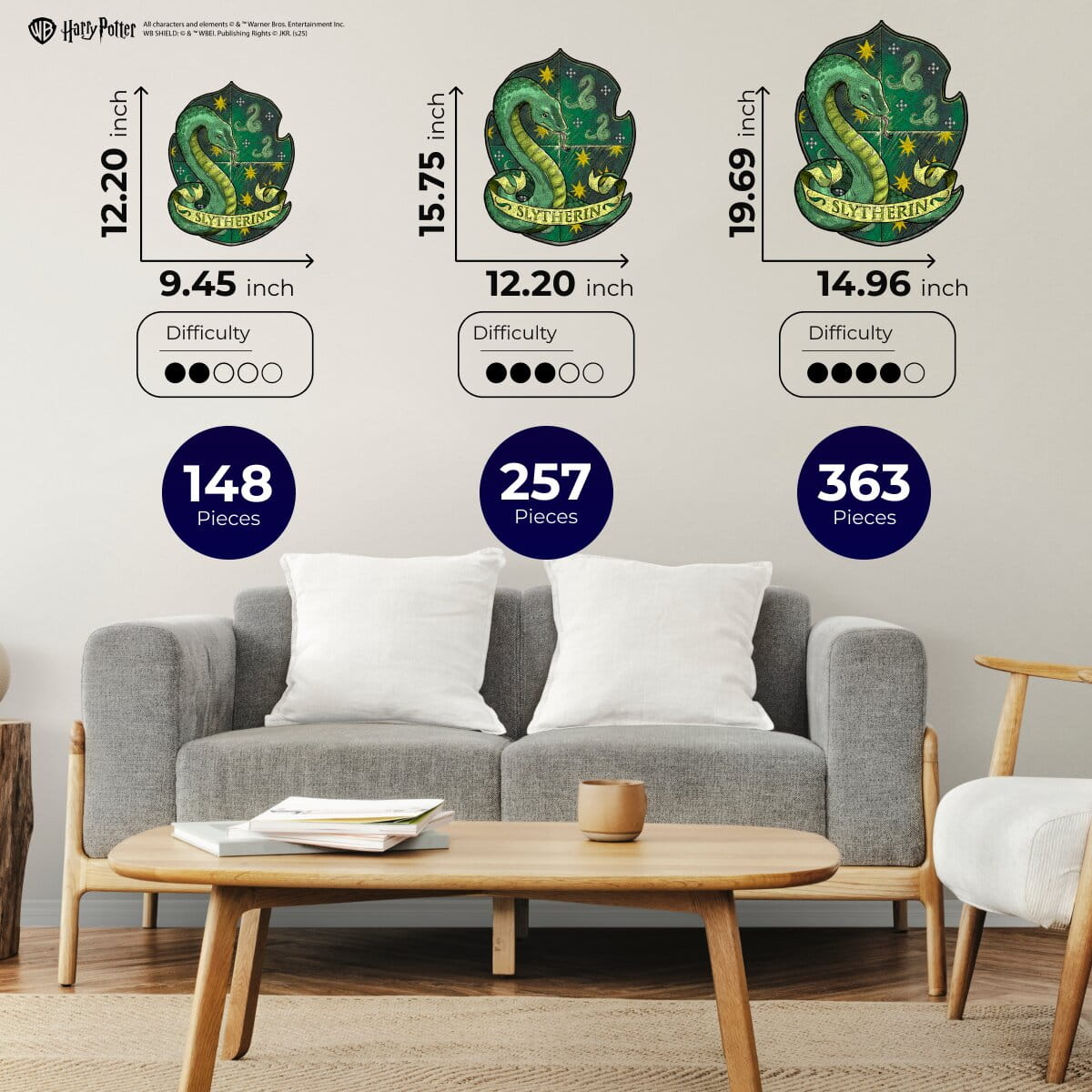 Wooden jigsaw puzzle Harry Potter Slytherin™ Crest - Woods Story