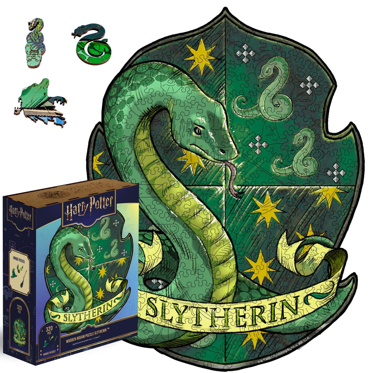 Wooden jigsaw puzzle Harry Potter Slytherin™ Crest - Woods Story